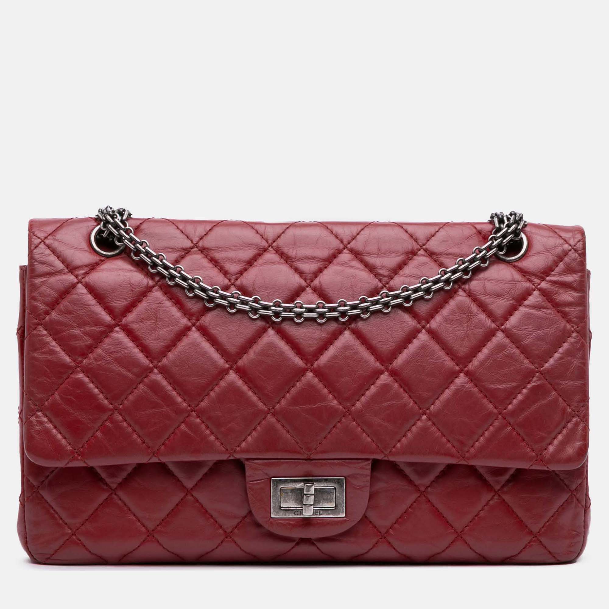 

Chanel Red Reissue 2.55 Aged Calfskin Double Flap 227