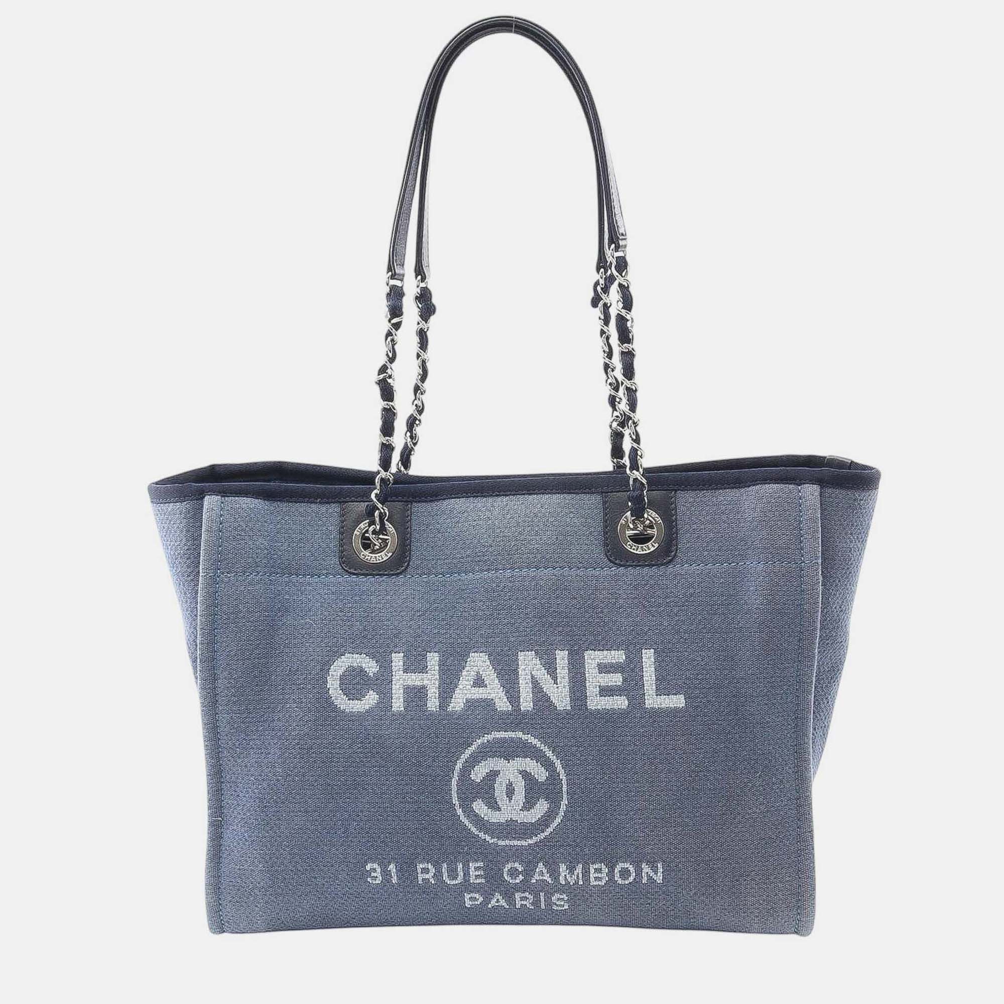 

Chanel Blue Small Canvas Deauville Tote