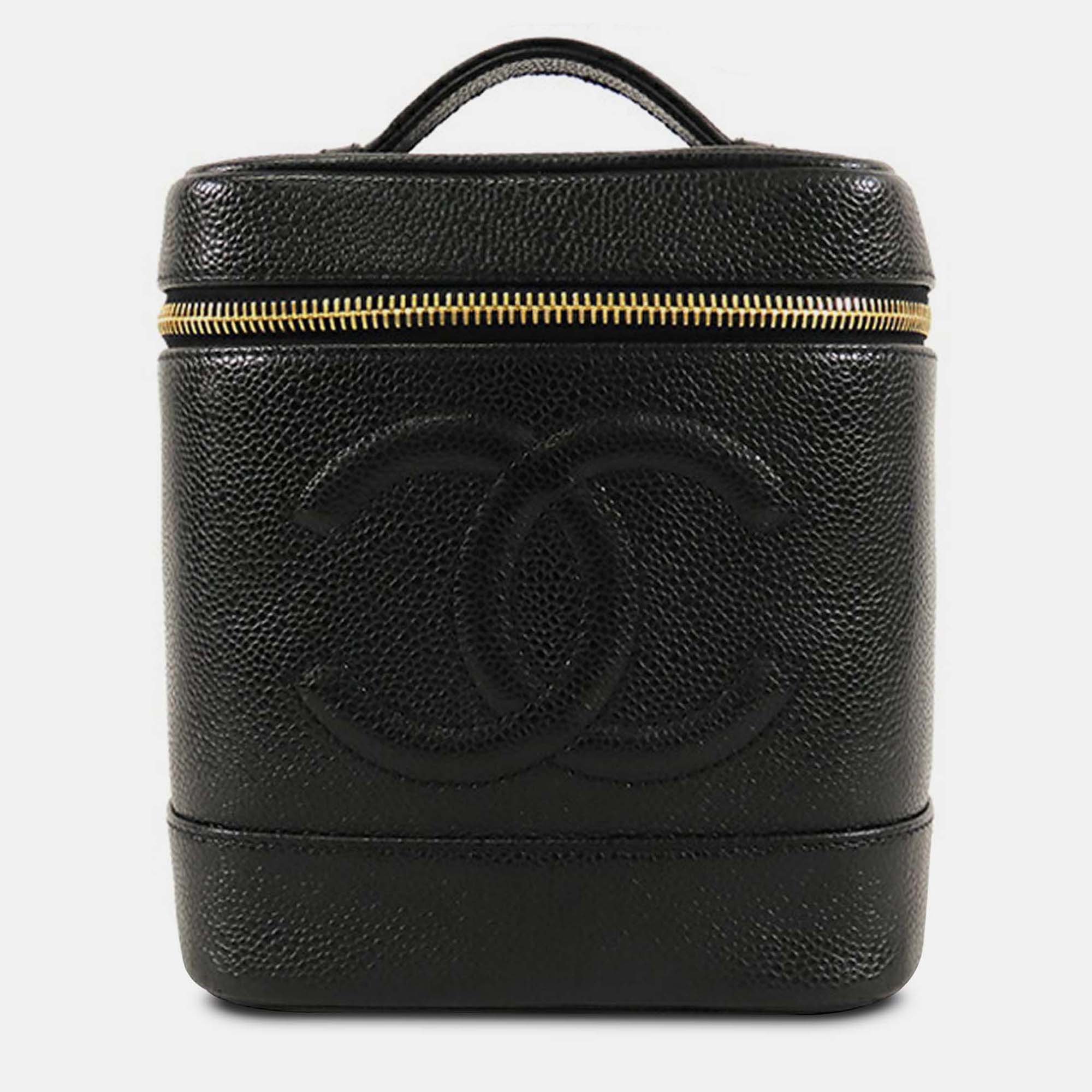 

Chanel Black CC Caviar Vanity Case