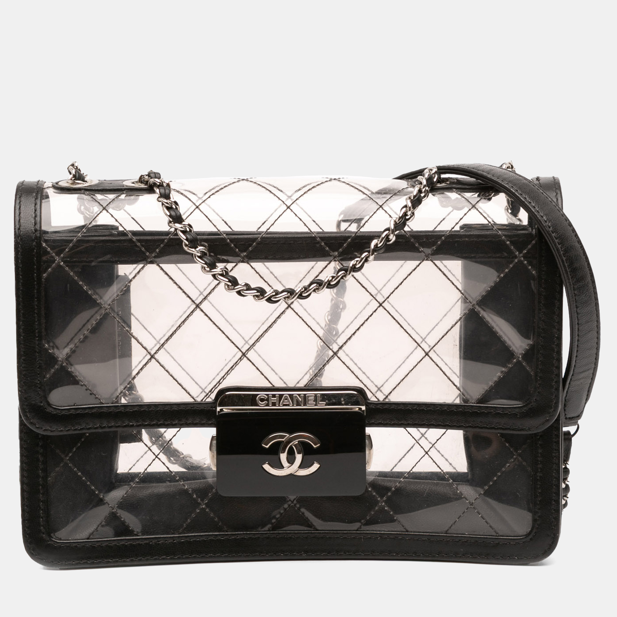 

Chanel Black Medium PVC Naked Beauty Lock Flap