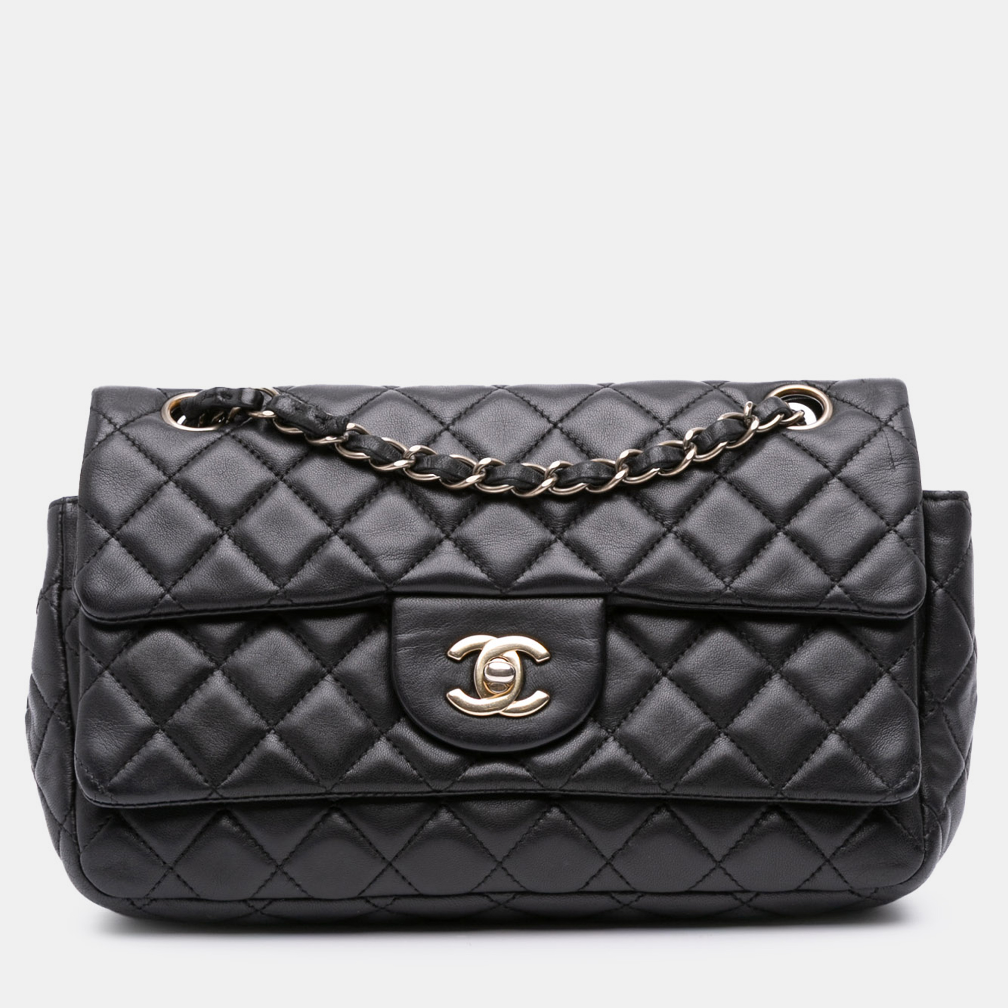 

Chanel Black CC Quilted Lambskin Double Flap