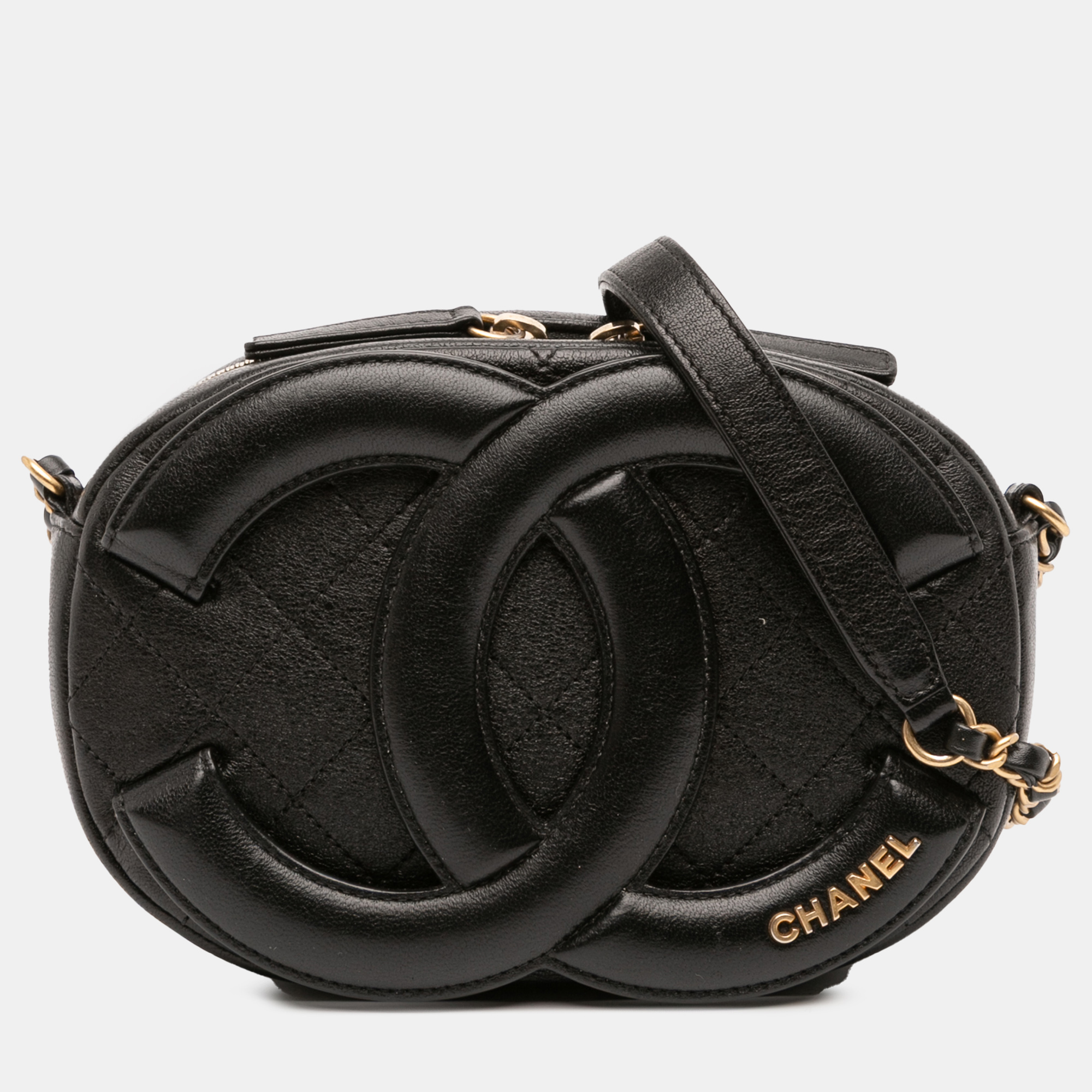 

Chanel Black CC Quilted Lambskin Coco Midnight Camera Bag