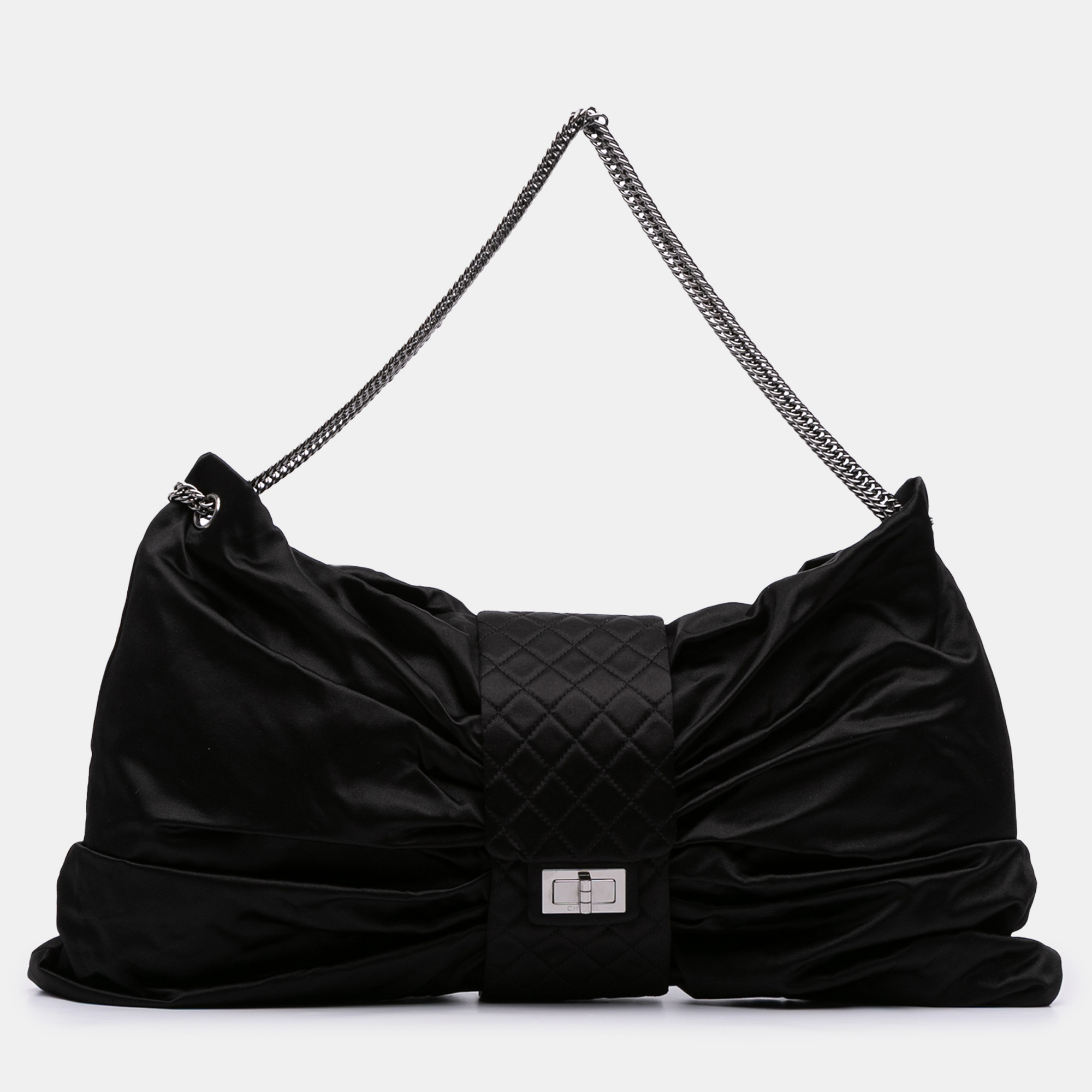 

Chanel Black Large Satin Bow Mademoiselle Shoulder Bag