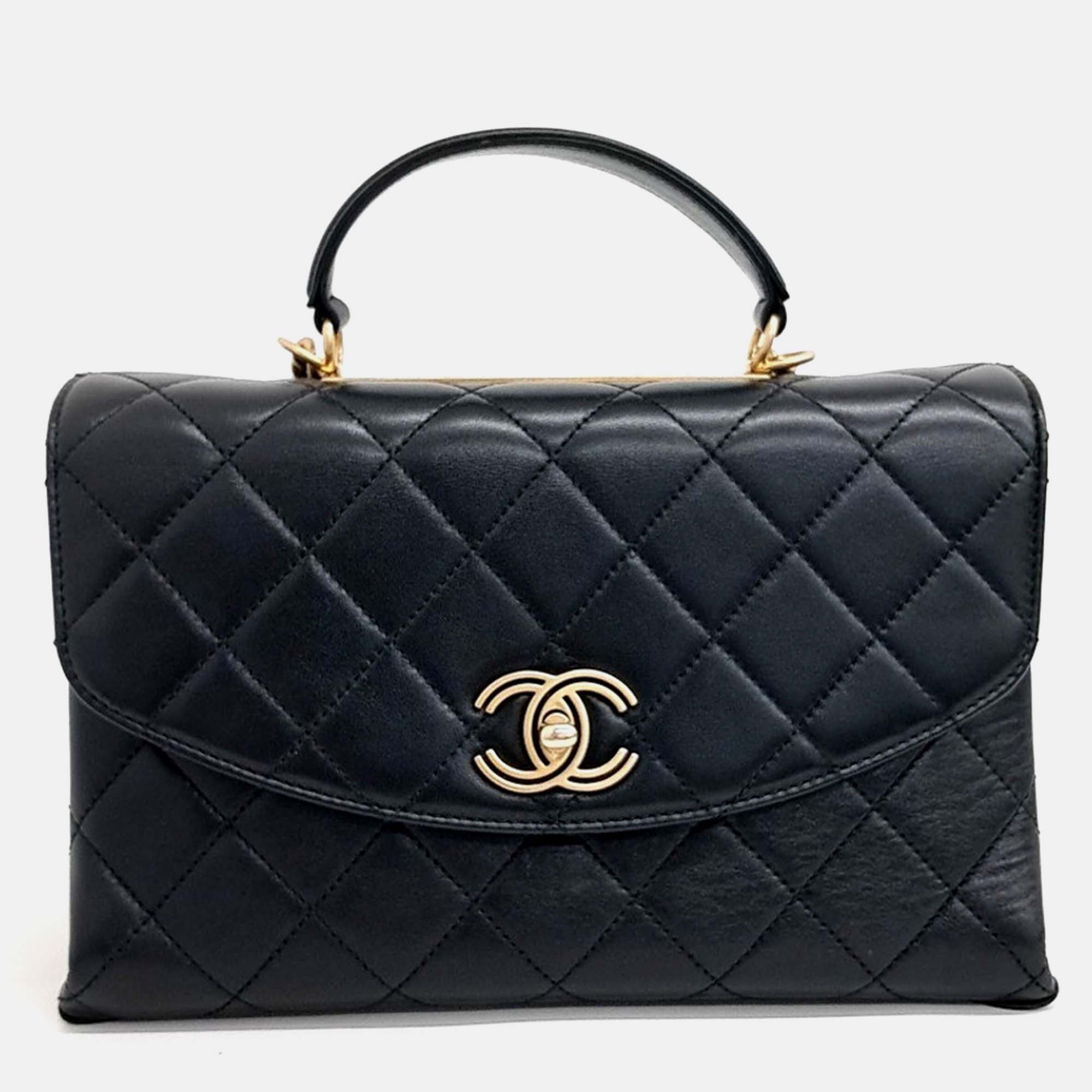 

Chanel Black Leather Tote and Shoulder Bag