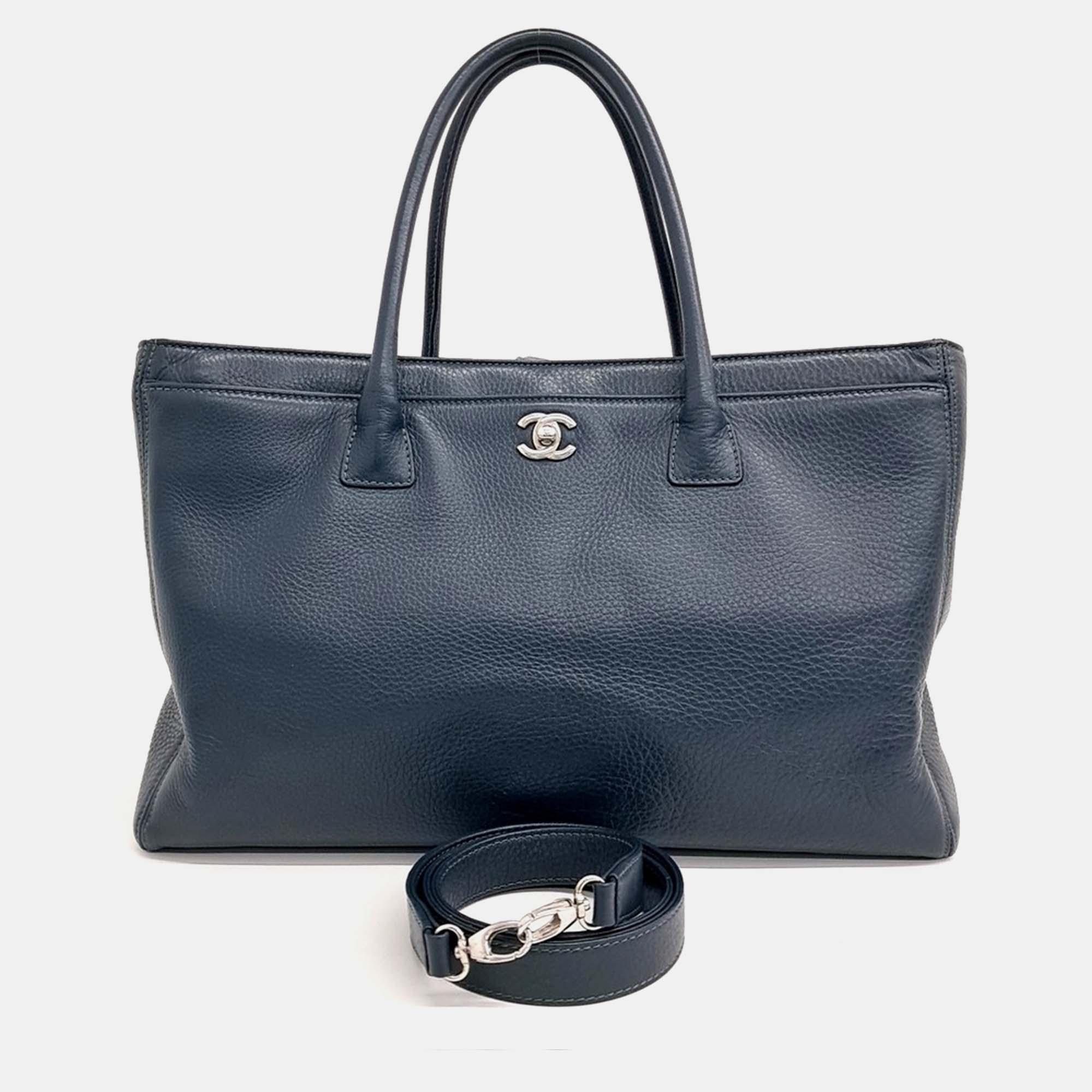 

Chanel Grand Large Navy Blue Leather Surf Bag