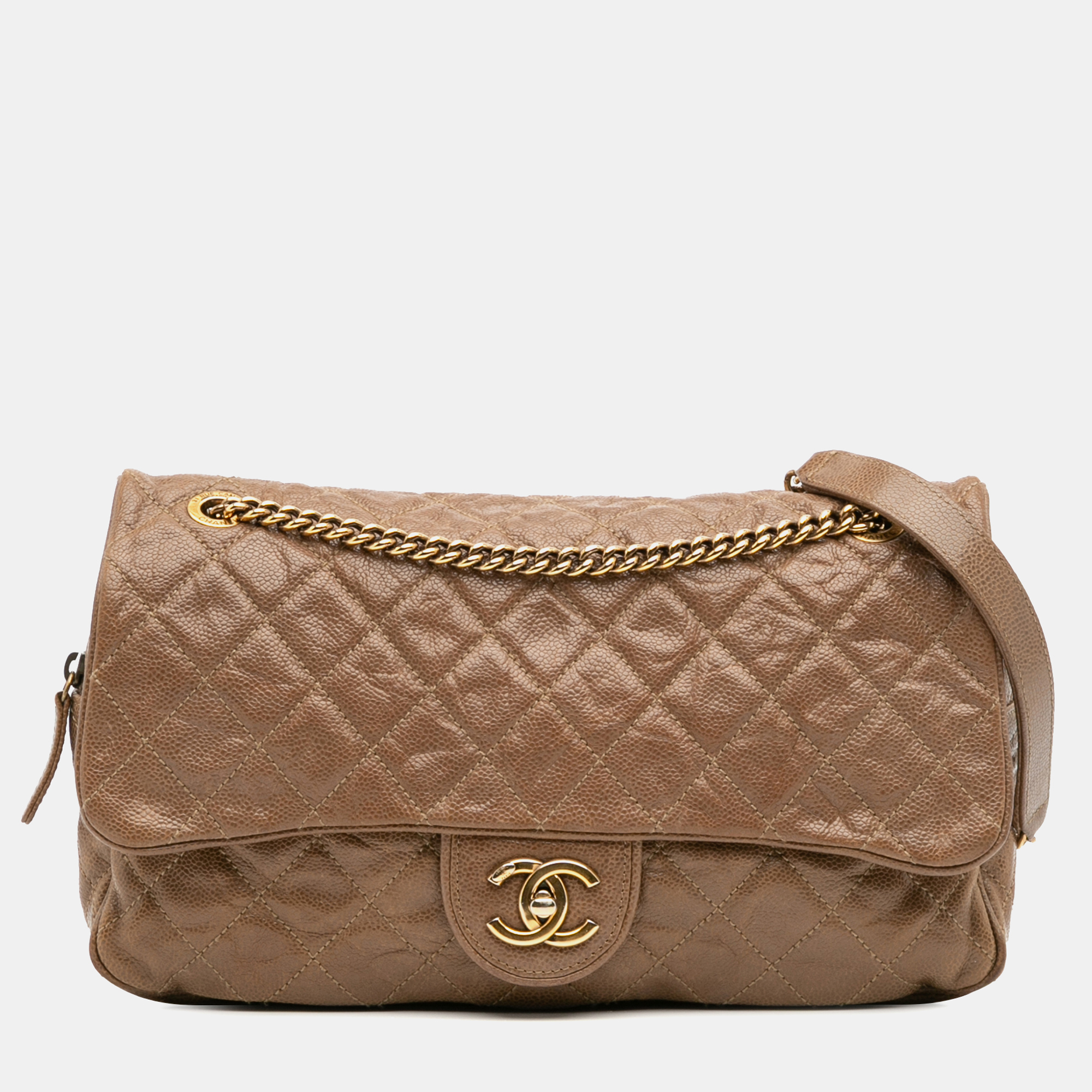 

Chanel Brown Large Quilted Caviar Shiva Flap
