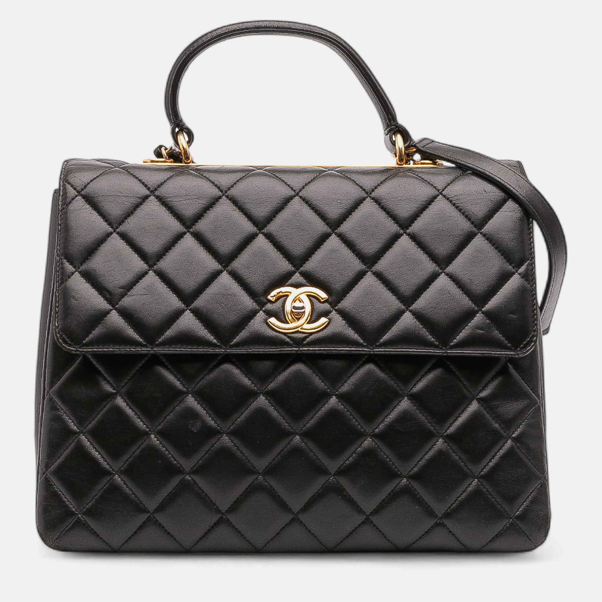 

Chanel Black Large Lambskin Trendy CC Top Handle Flap
