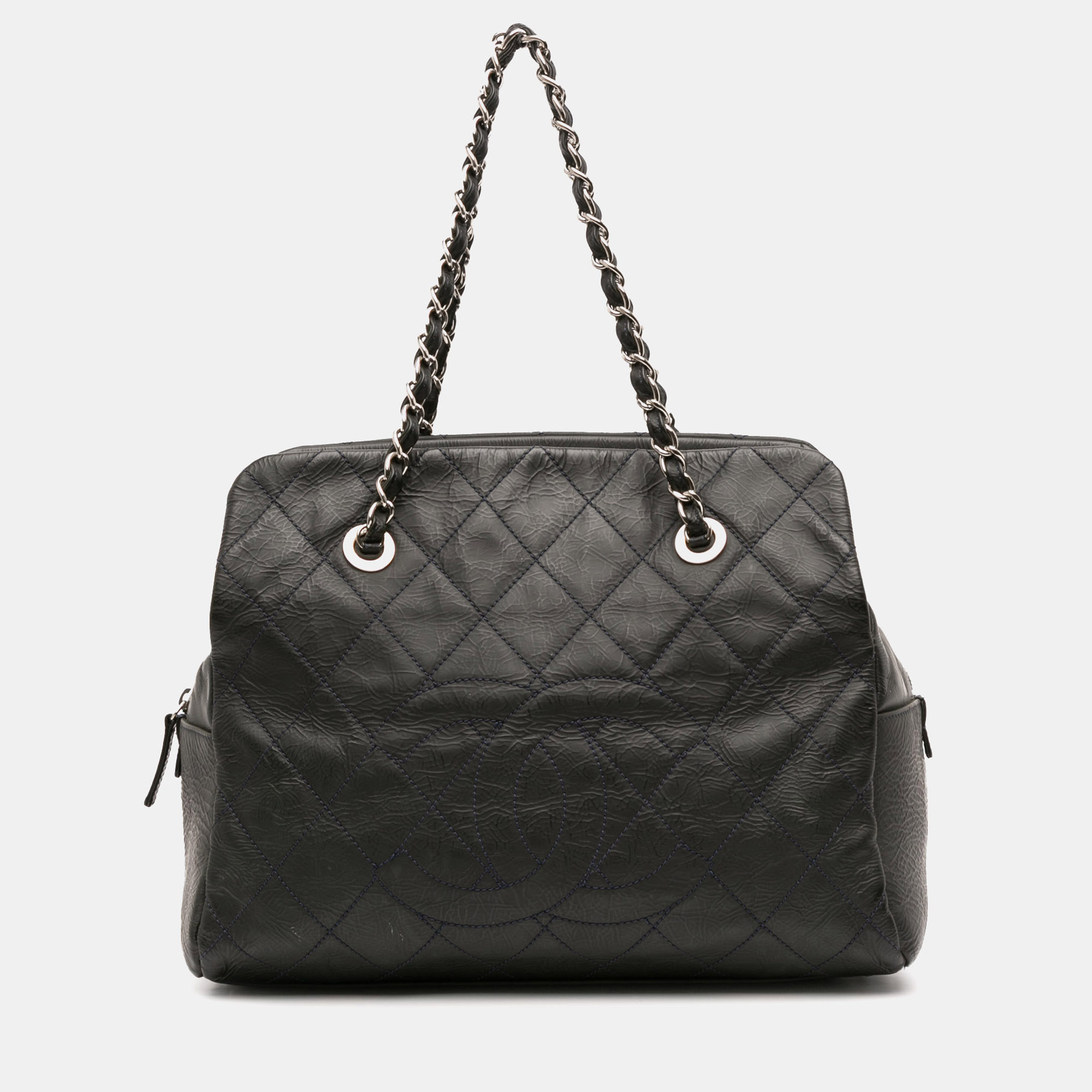 

Chanel Grey Petite Crinkled Calfskin Timeless Tote