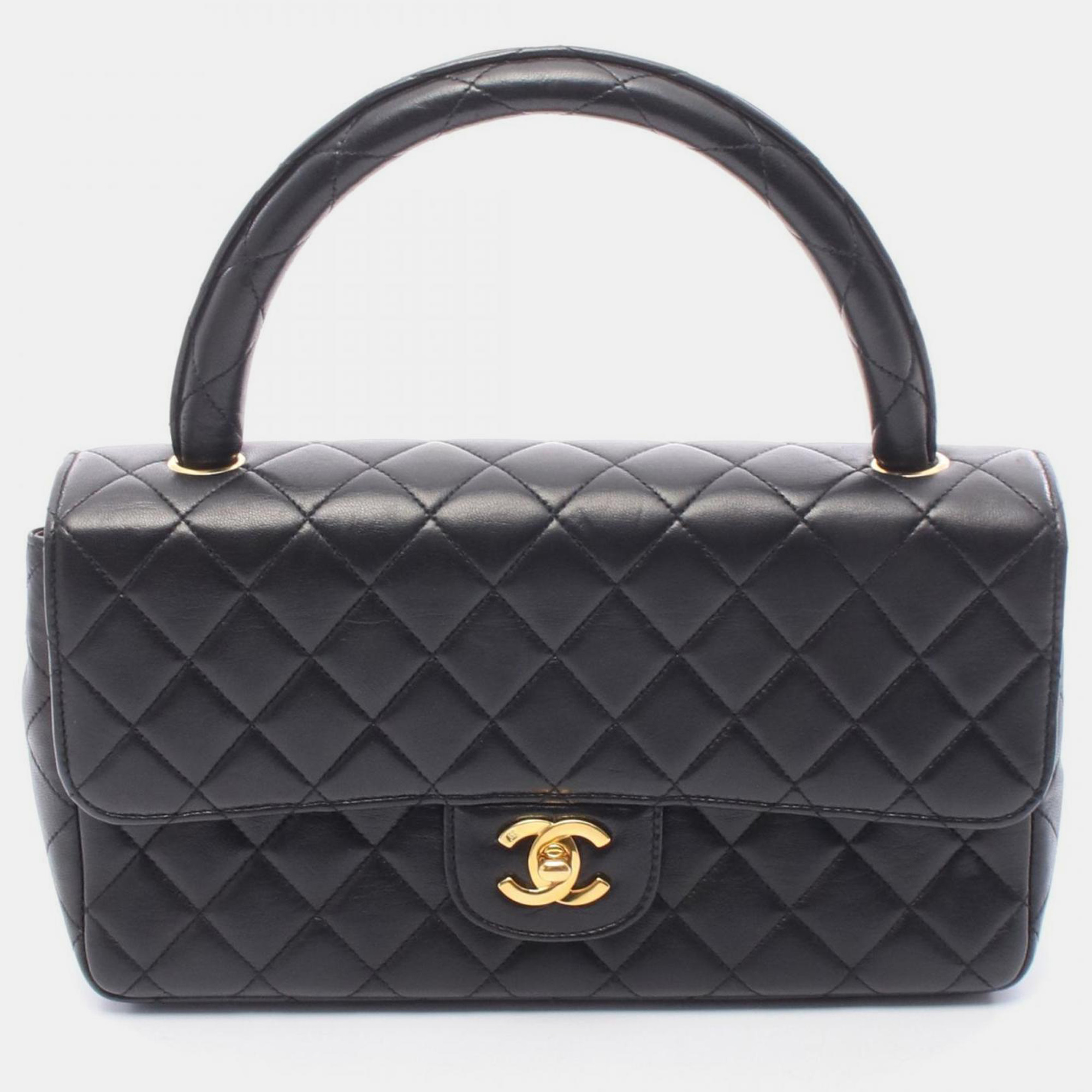 

Chanel Kelly Black Lambskin Leather Shoulder Bag