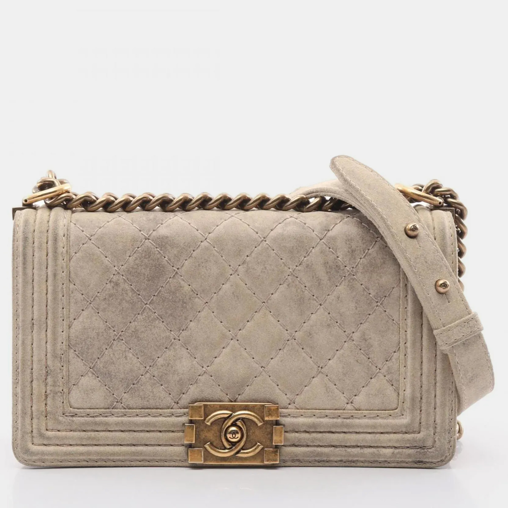 

Chanel Boy Chanel Beige Calfskin Leather Shoulder Bag