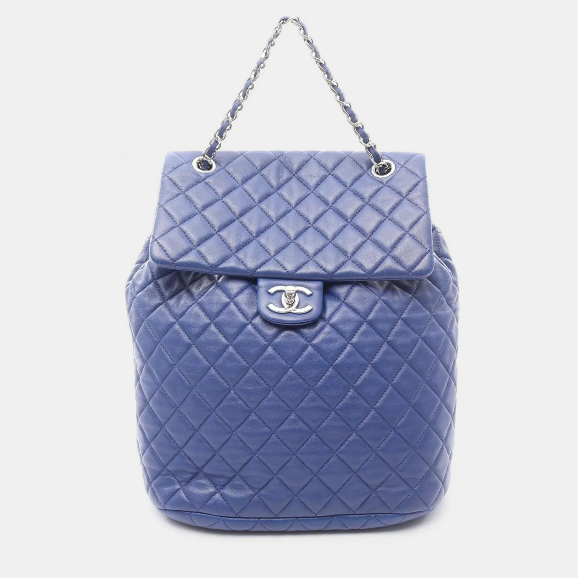 

Chanel CC Blue Lambskin Leather Backpack