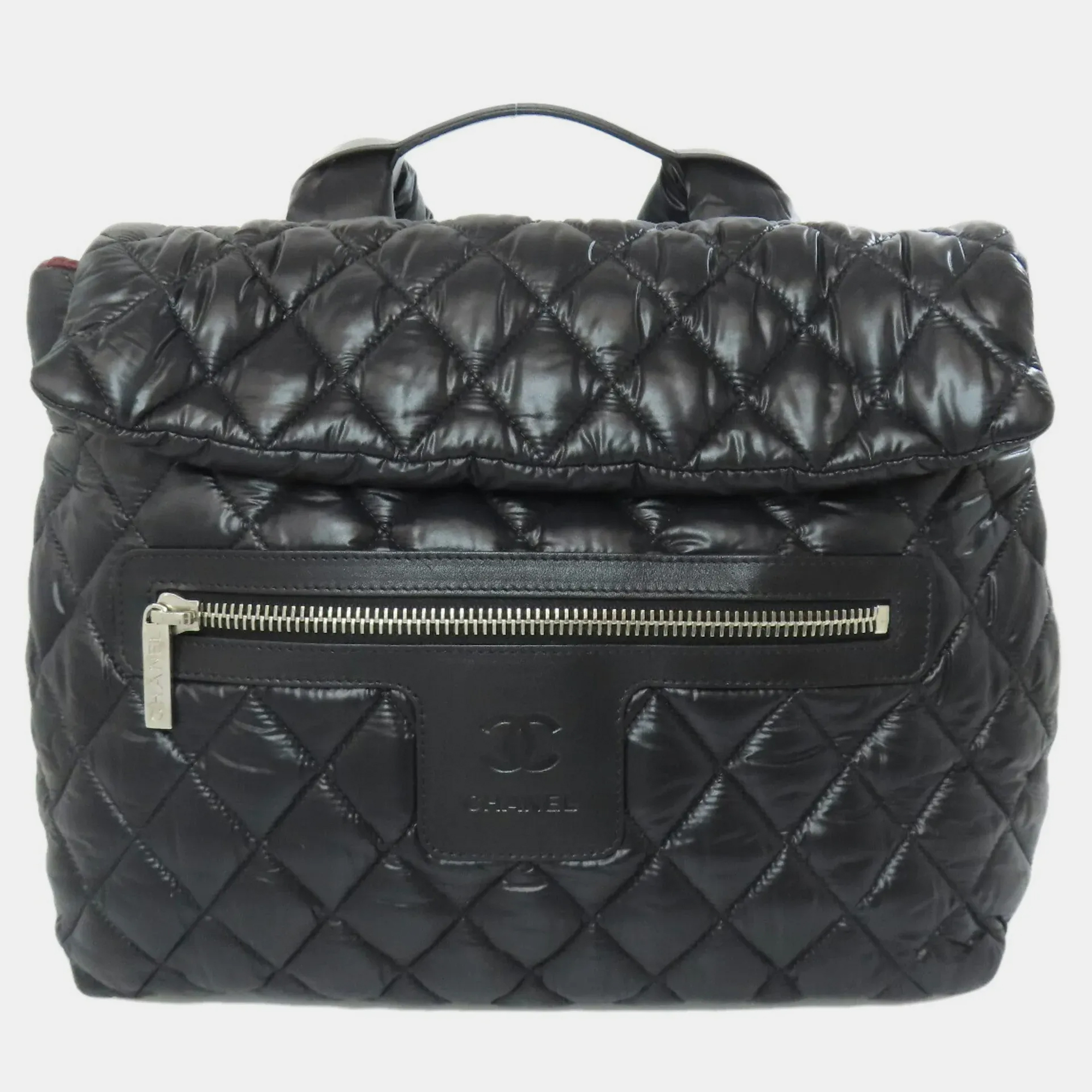 Pre-owned Chanel Coco Cocoon Backpack/daypack Nylon Material In Black
