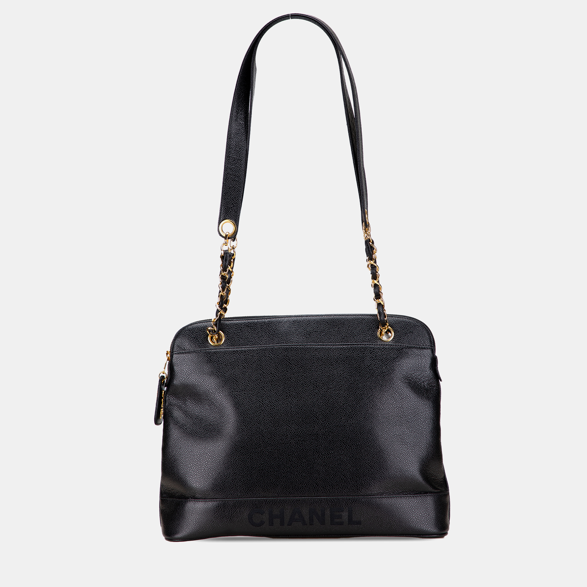

Chanel Black Caviar Logo Shoulder Bag