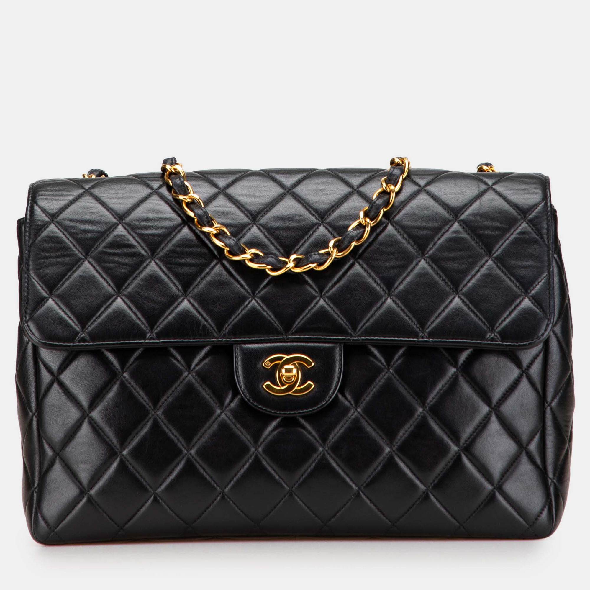 

Chanel Black Jumbo Classic Lambskin Single Flap