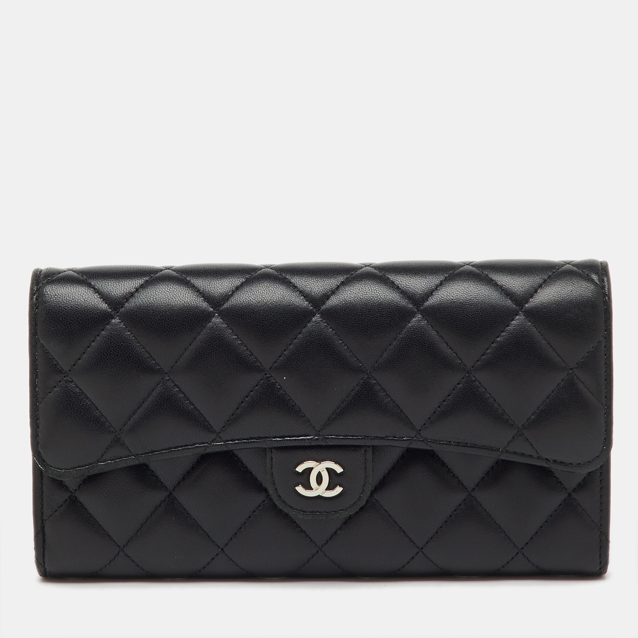

Chanel Black Quilted Leather Classic Long Flap Wallet