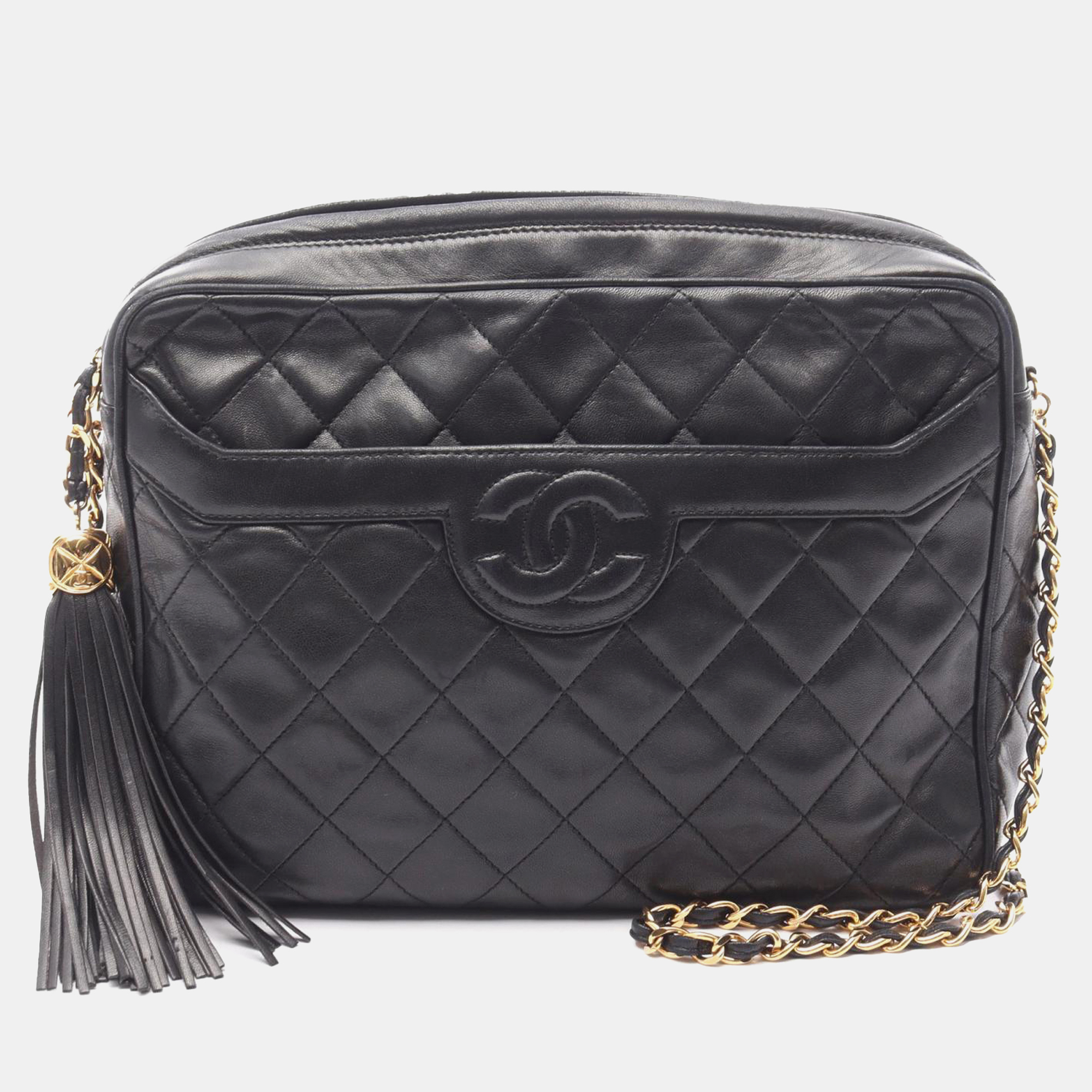 

Chanel Black Medium CC Quilted Lambskin Tassel Camera Bag