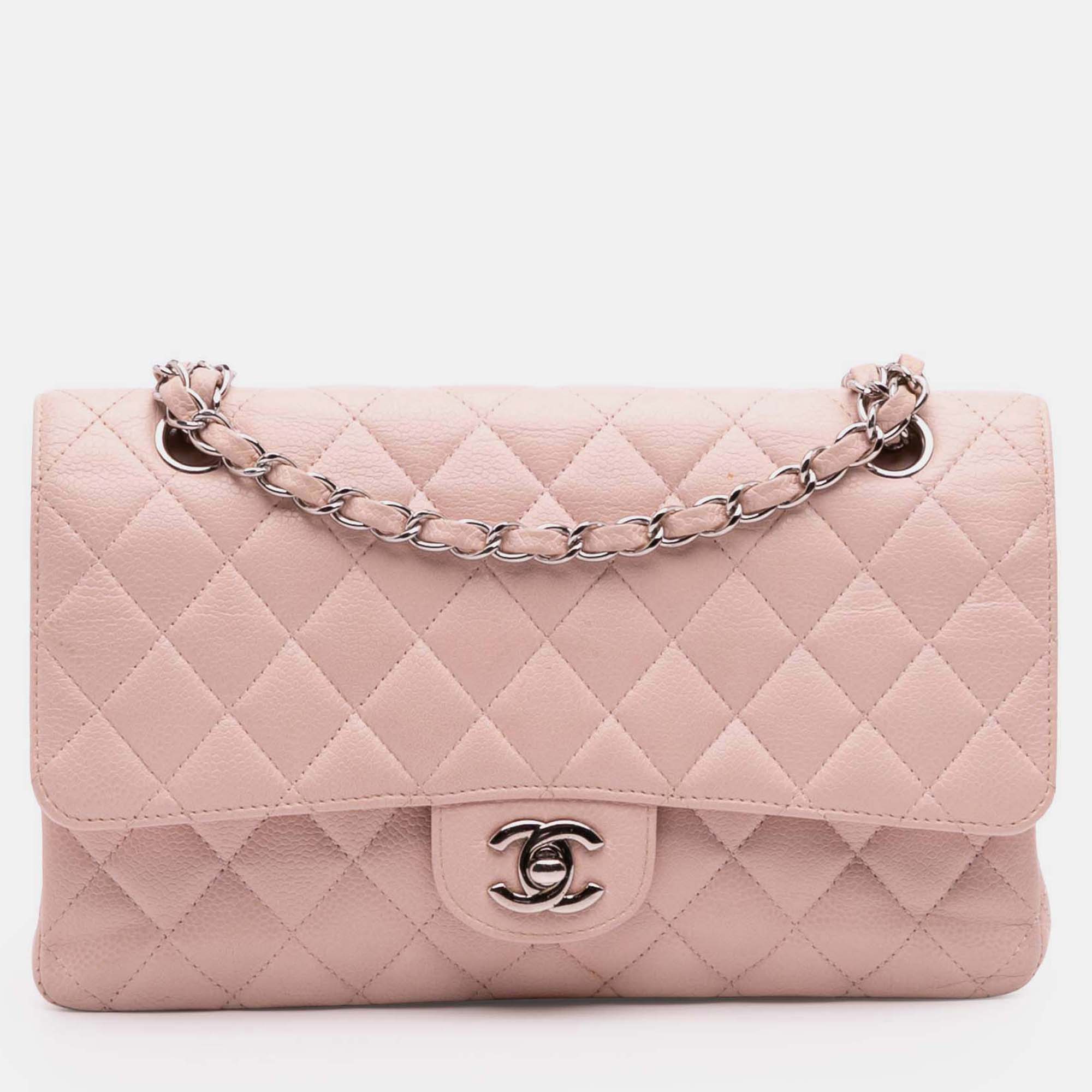 

Chanel Pink Medium Classic Caviar Double Flap