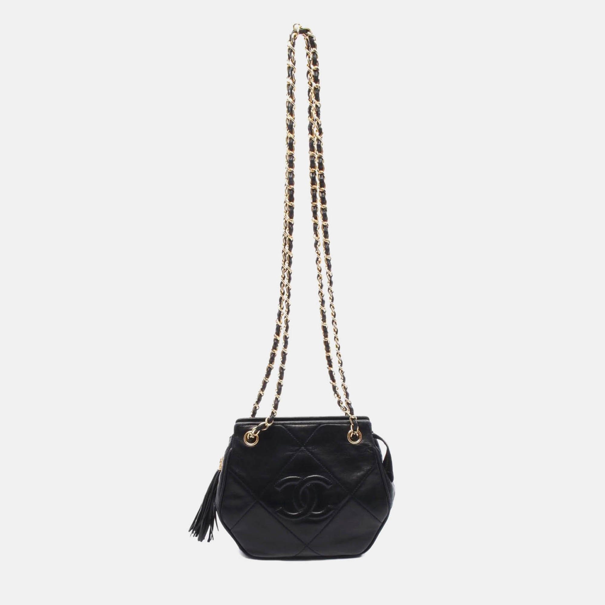 

Chanel CC Logo Stitch Black Lambskin Chain Shoulder Bag