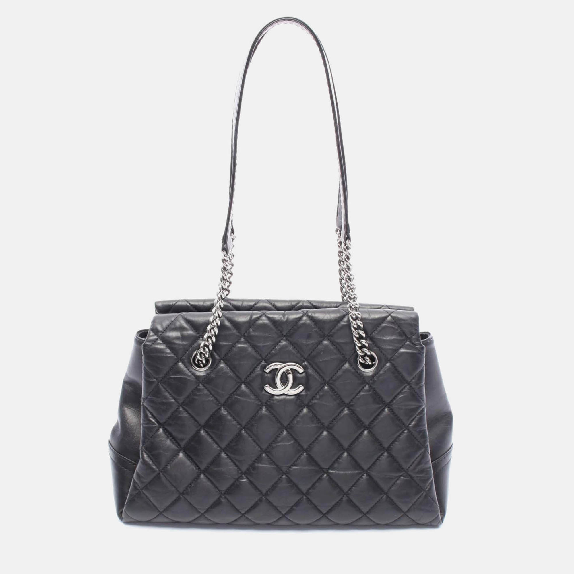 

Chanel Matelasse Black Leather Chain Shoulder Bag