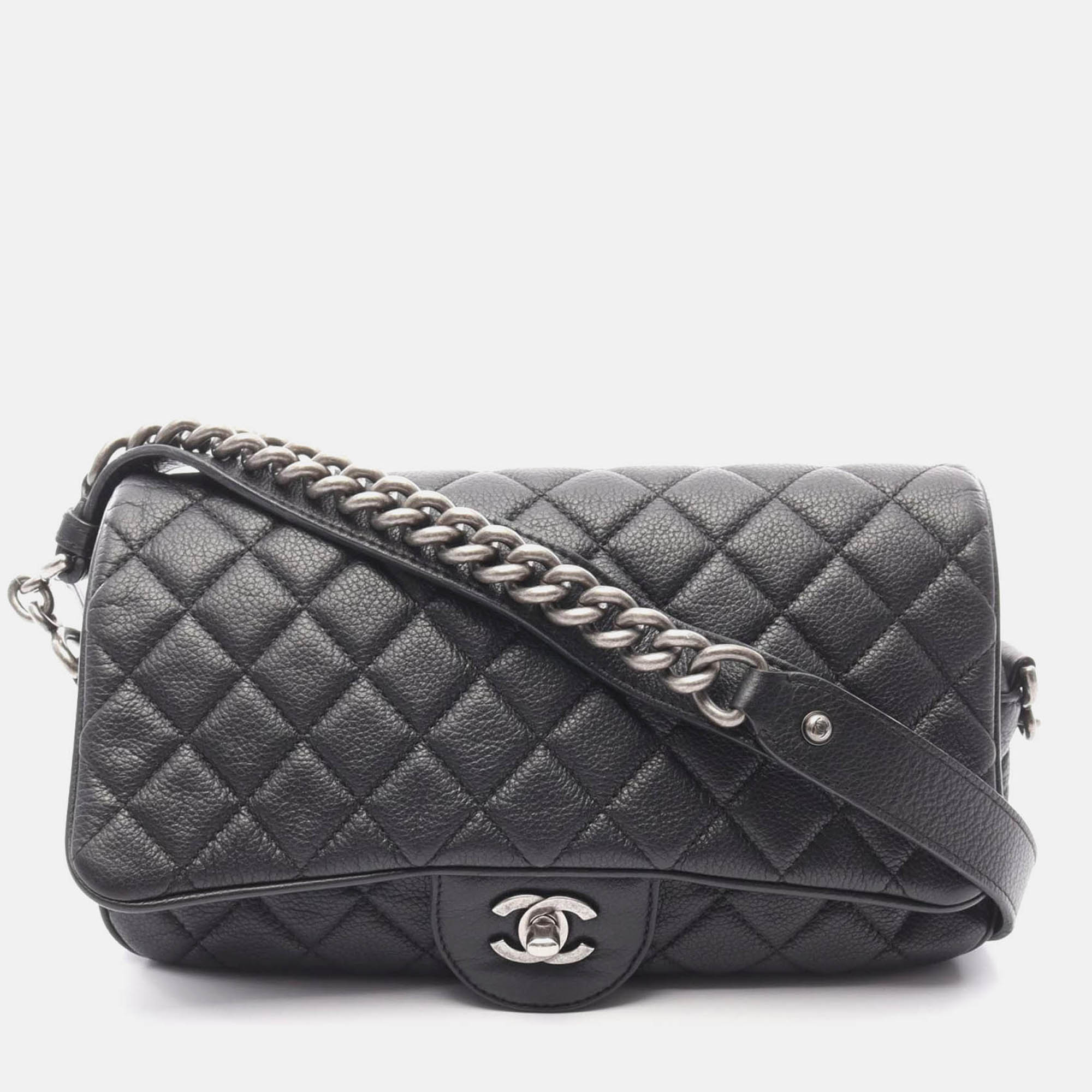 

Chanel Matelasse Black Calfskin Coco CC Chain Shoulder Bag