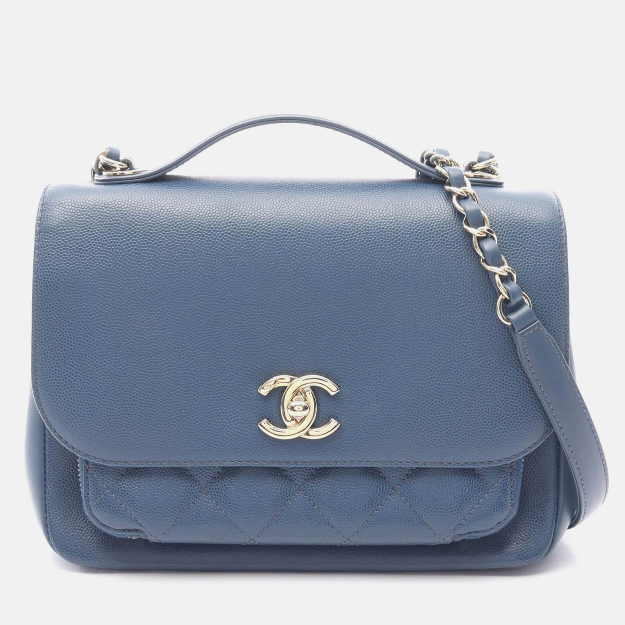 

Chanel Business Affinity Matelasse Blue Calfskin Chain Shoulder Bag GHW