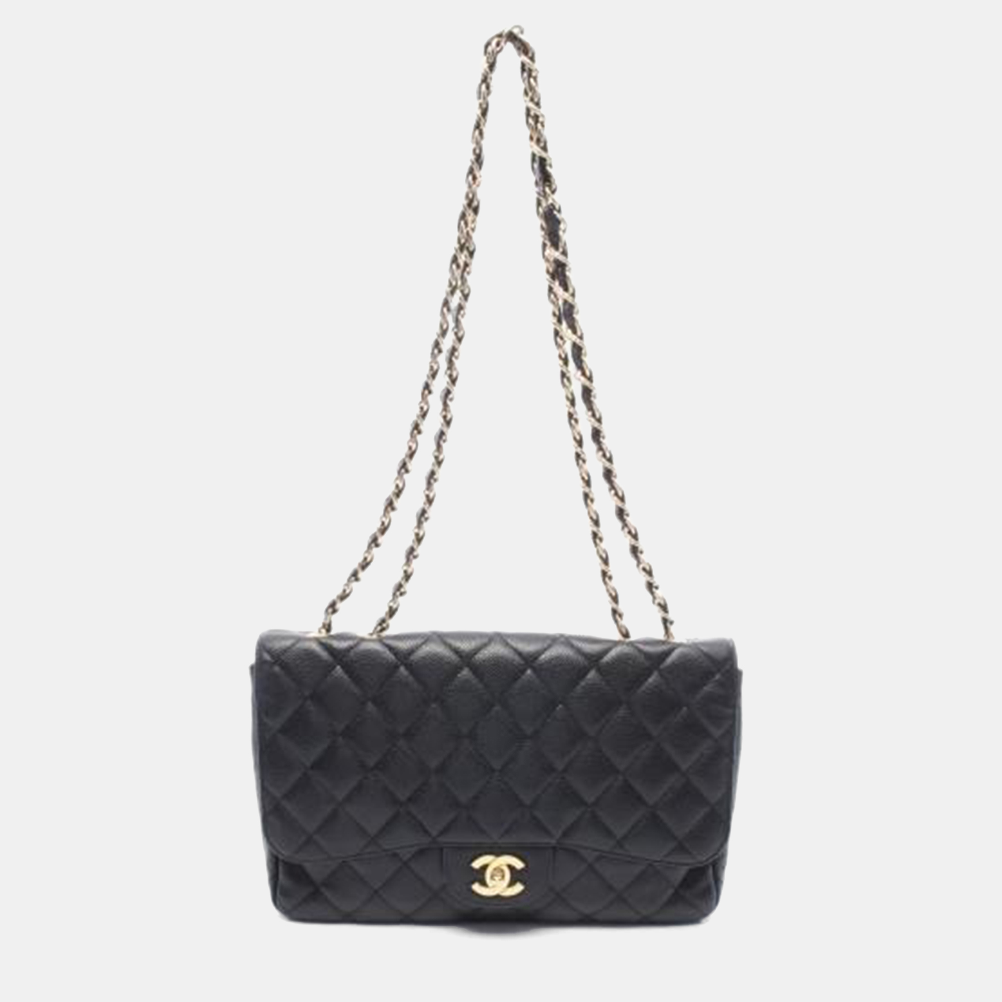 

Chanel Deca Matelasse 30 Classic Large W Flap, Black