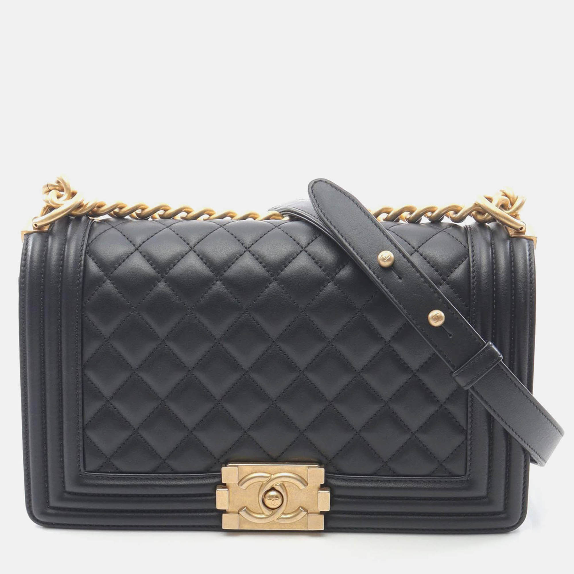 

Chanel Boy Chanel Chain Shoulder Bag Lambskin Black Ghw