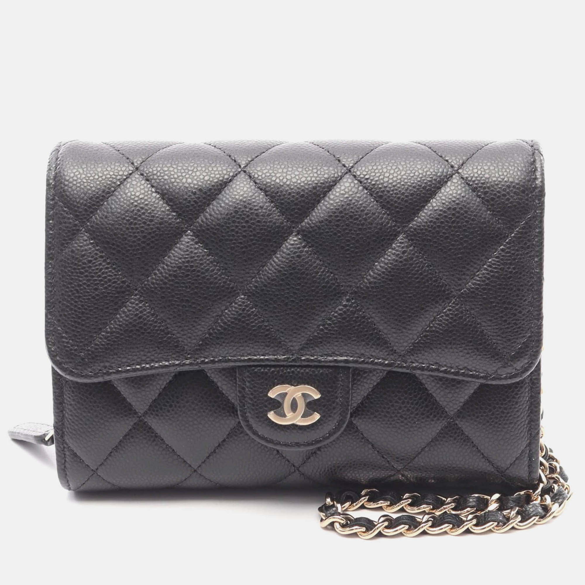 

Chanel Matelasse Chain Shoulder Bag Wallet Calfskin Black Ghw Coco