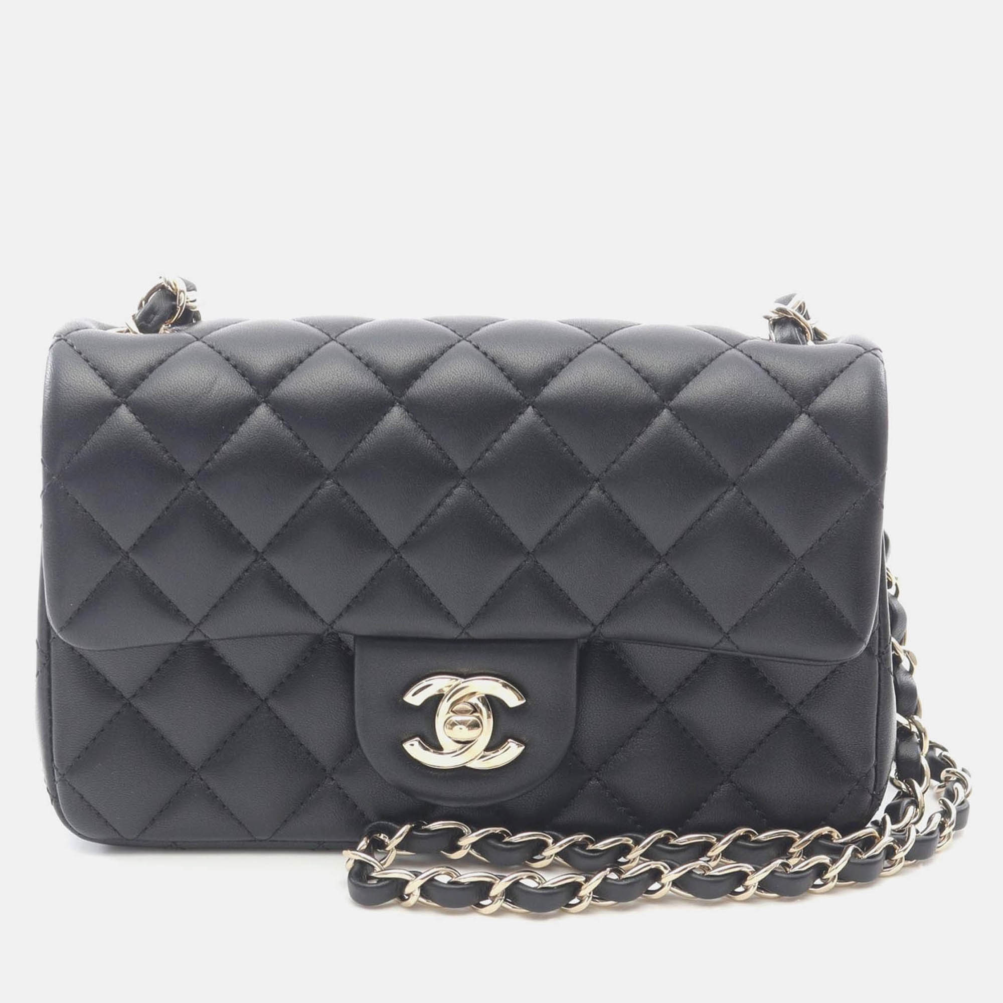 

Chanel Mini Matelasse 20 Chain Shoulder Bag Lambskin Black Ghw