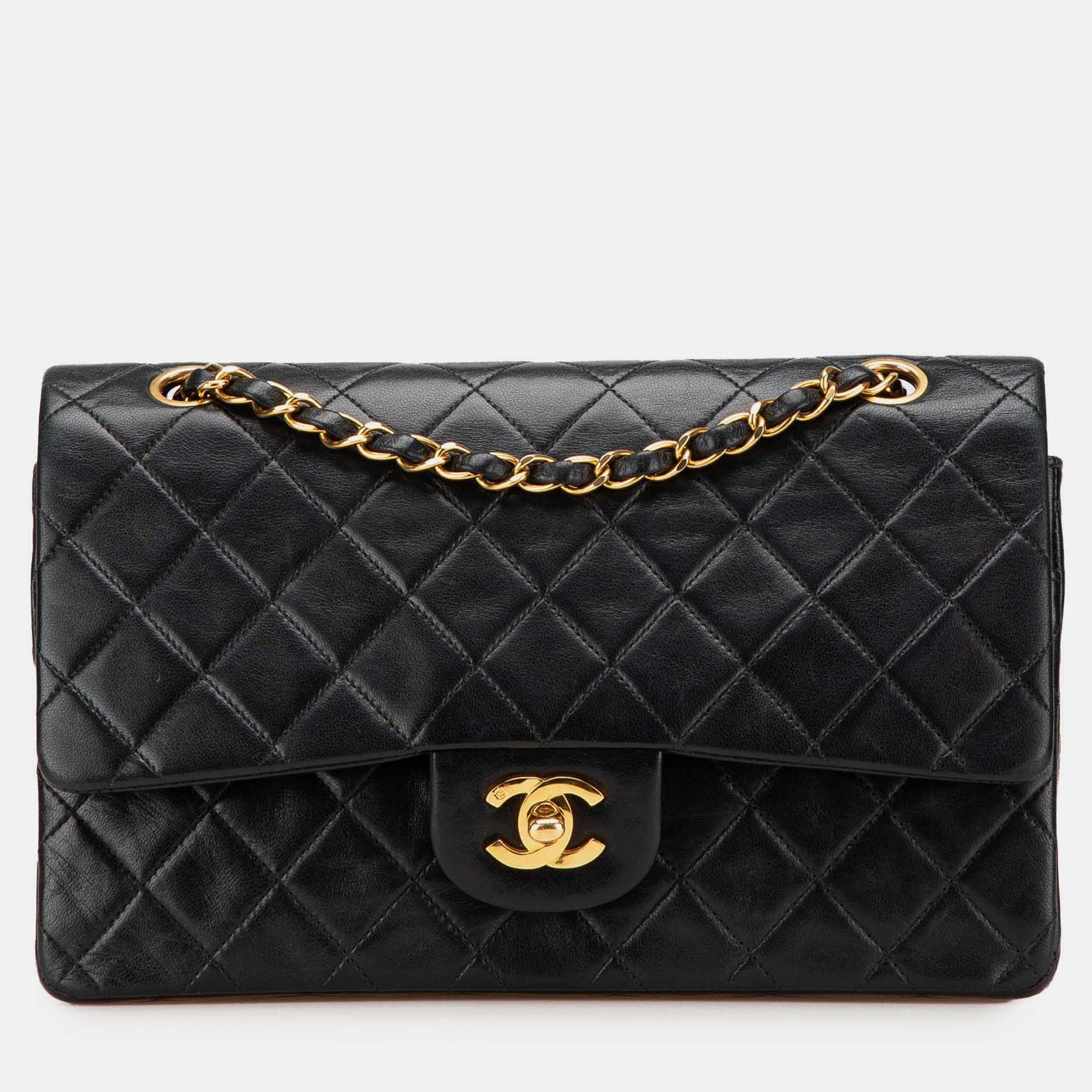 

Chanel Black Medium Classic Lambskin Double Flap Bag