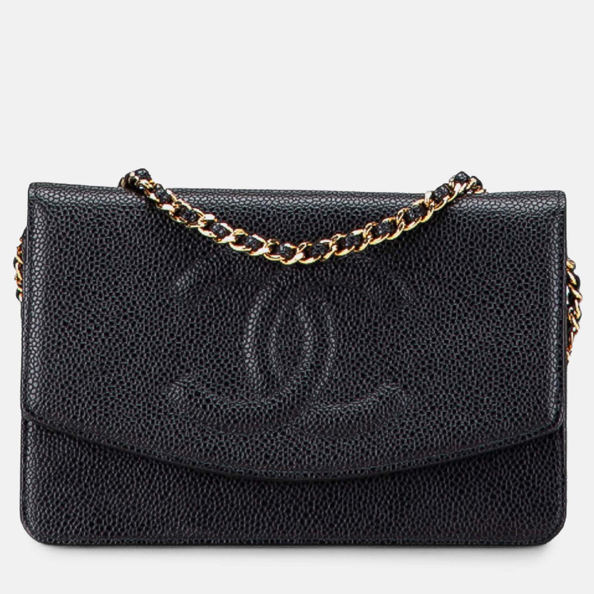 

Chanel Black CC Caviar Wallet on Chain
