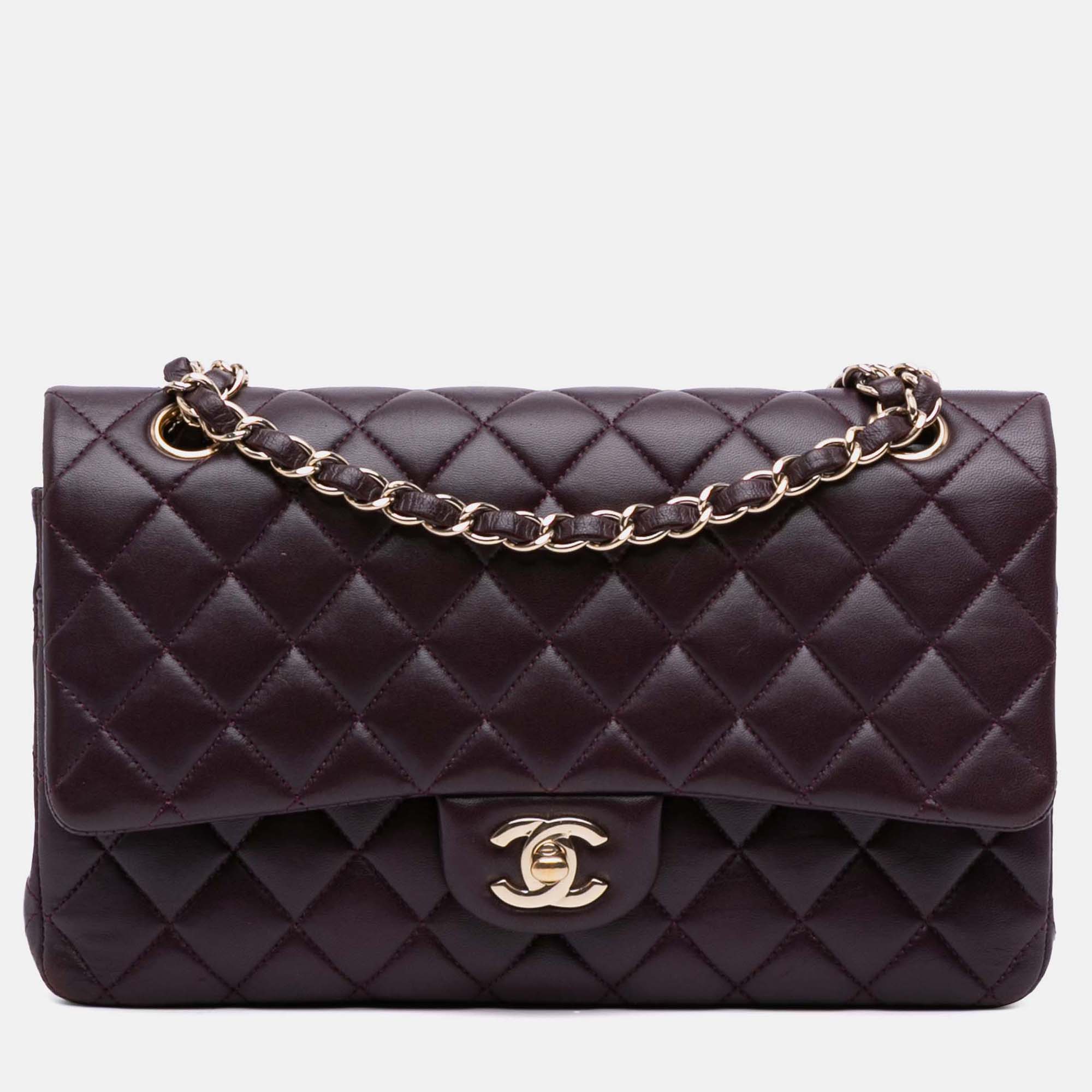 

Chanel Purple Medium Classic Lambskin Double Flap