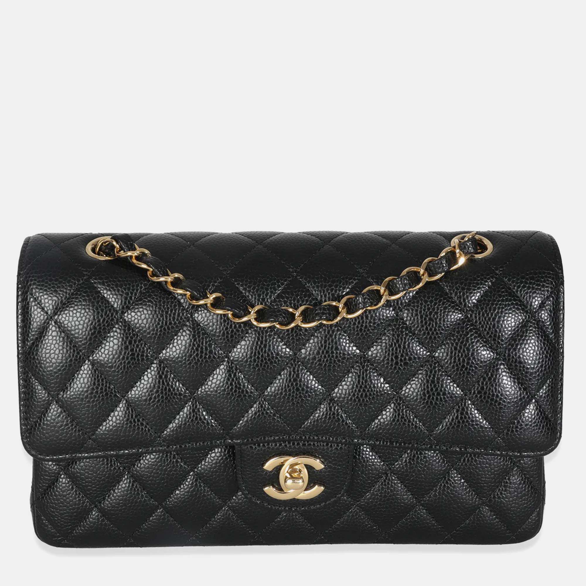

Chanel Black Quilted Caviar Medium Classic Double Flap Bag