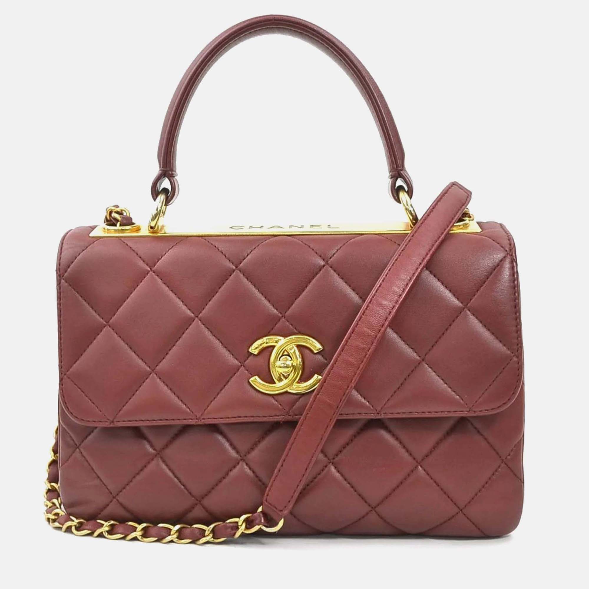 

Chanel Trendy Burgundy Leather Shoulder Bag