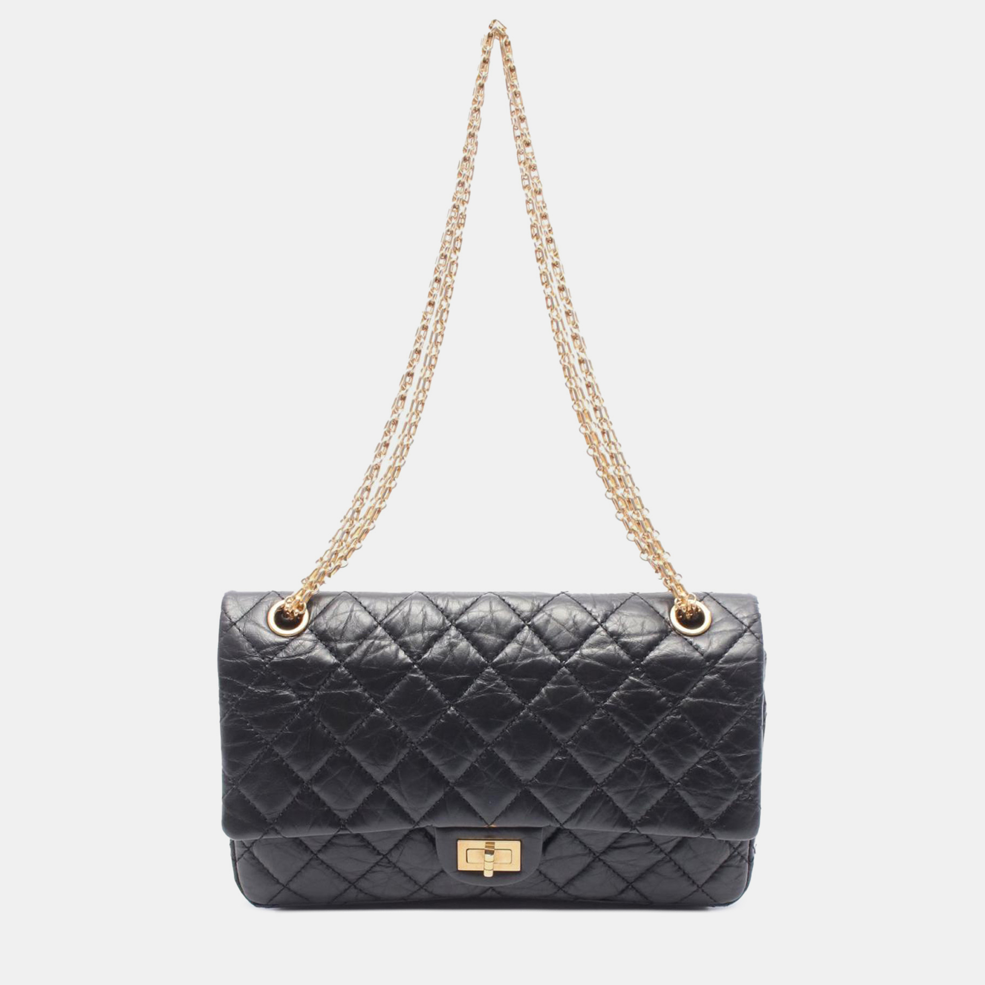 

Chanel Black Reissue 2.55 Aged Calfskin Double Flap 226