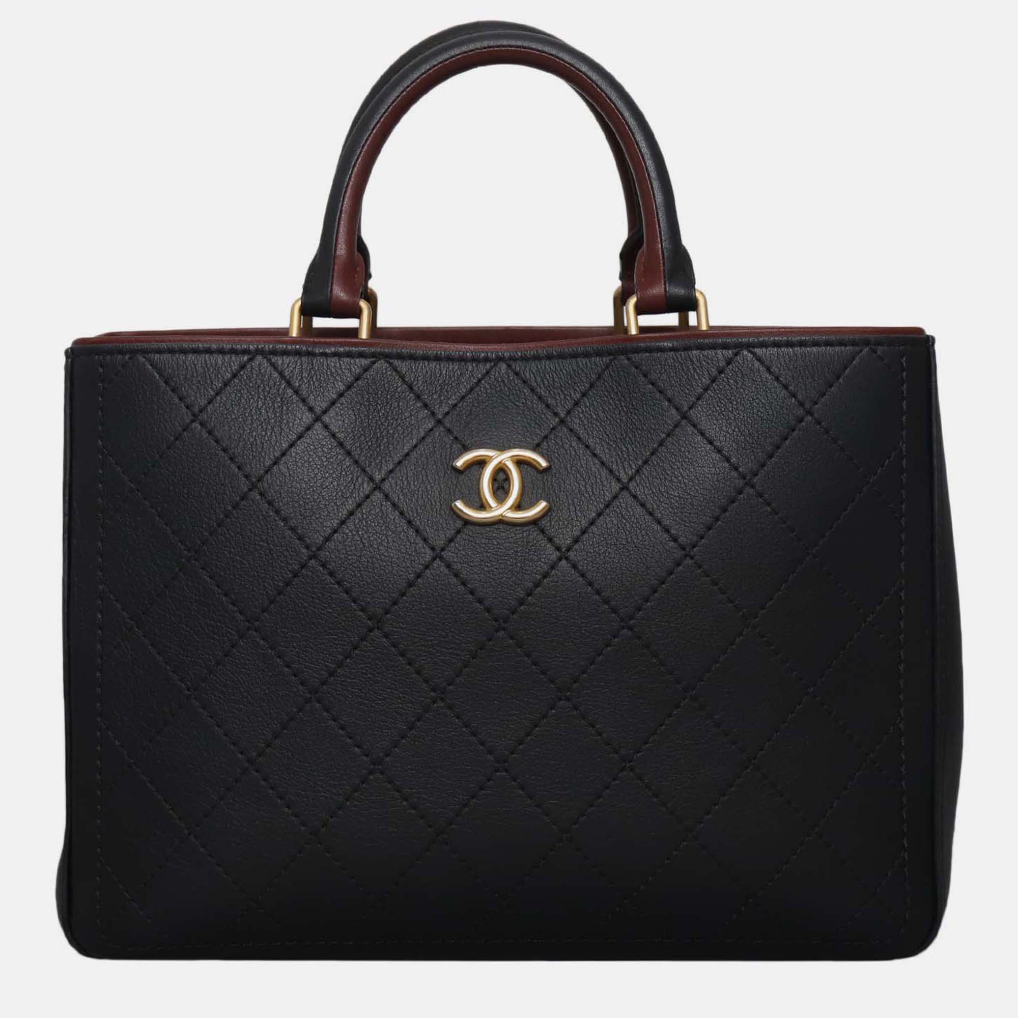 

Chanel Medium Quilted Black Leather Shopping Bag