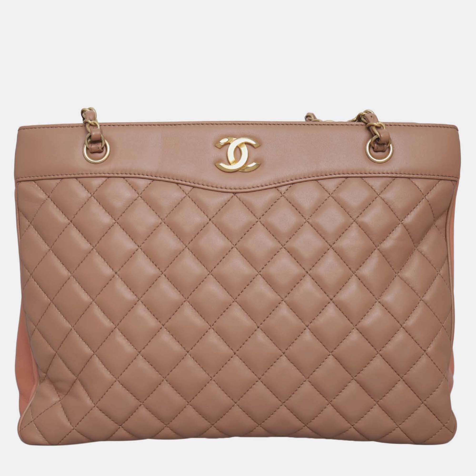 

Chanel Quilted Brown Coco Vintage Tote Bag
