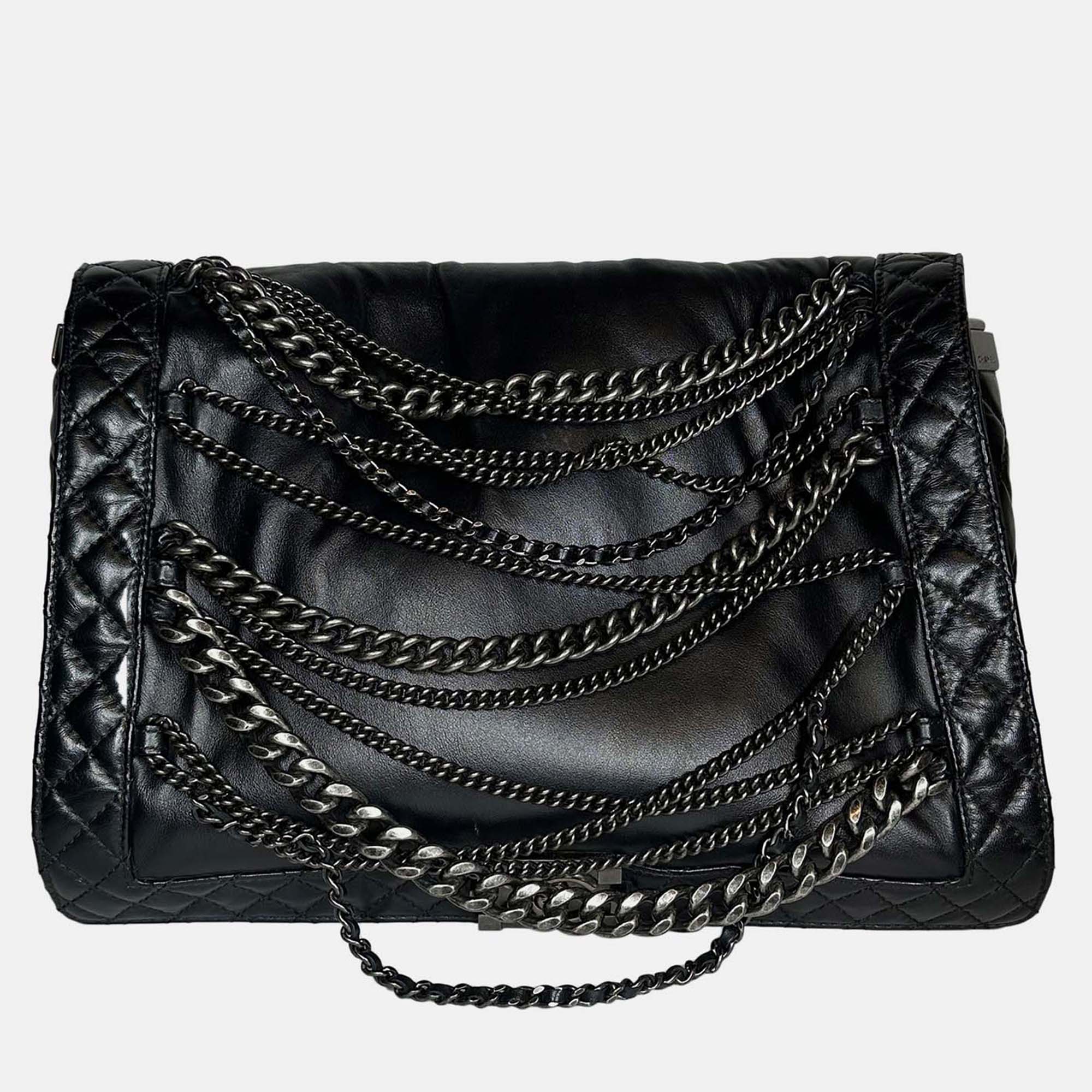 

Chanel Black  Paris-Dallas Enchained Boy Bag