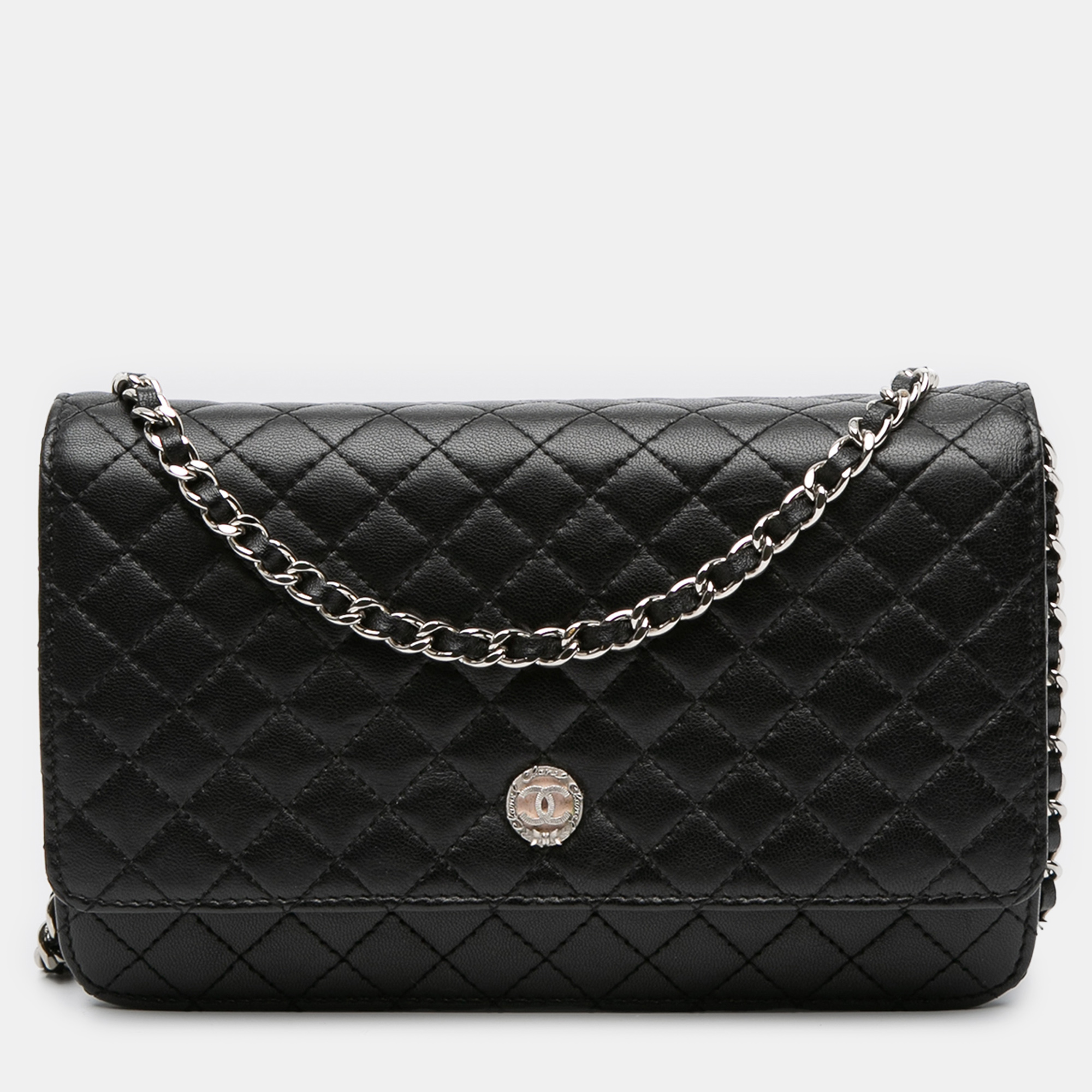 

Chanel Black Microquilted Lambskin Wallet On Chain