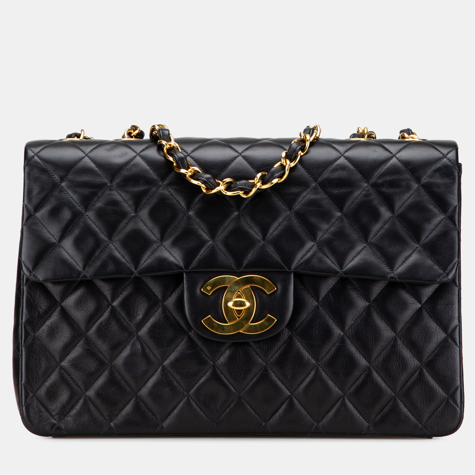 

Chanel Black Maxi  Classic Lambskin Single Flap