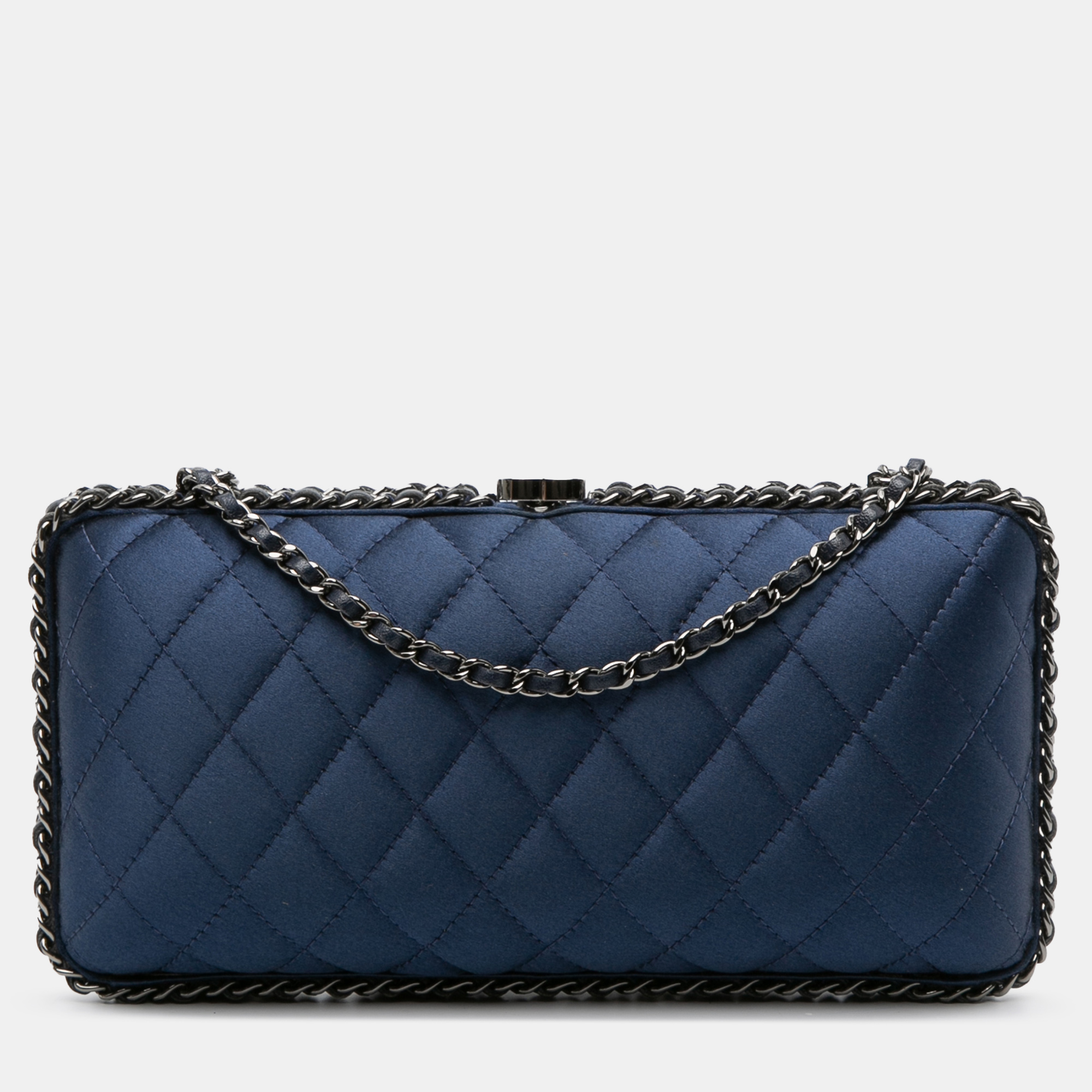 

Chanel Blue Quilted Satin Chain Around Clutch