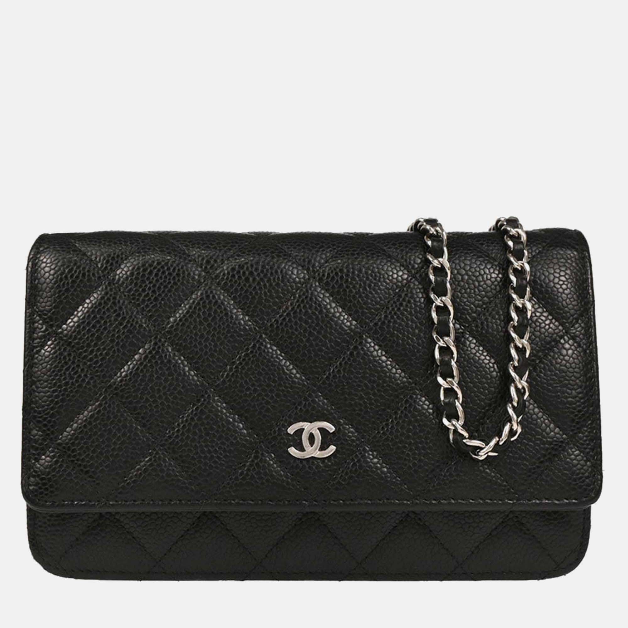 

Chanel Classic Black Calfskin Leather Wallet On Chain