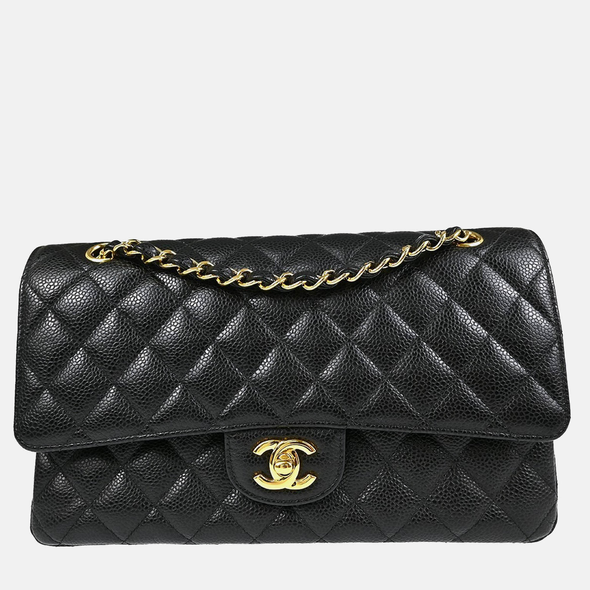

Chanel Classic Double Flap Medium Black Calfskin Shoulder Bag