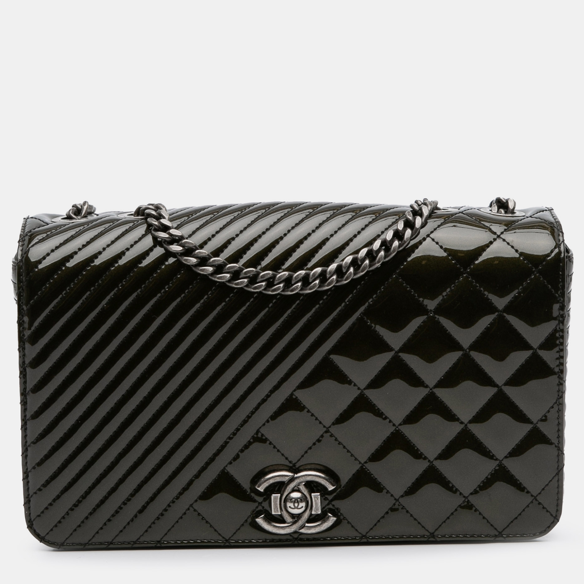 

Chanel Black Medium Patent Coco Boy Flap