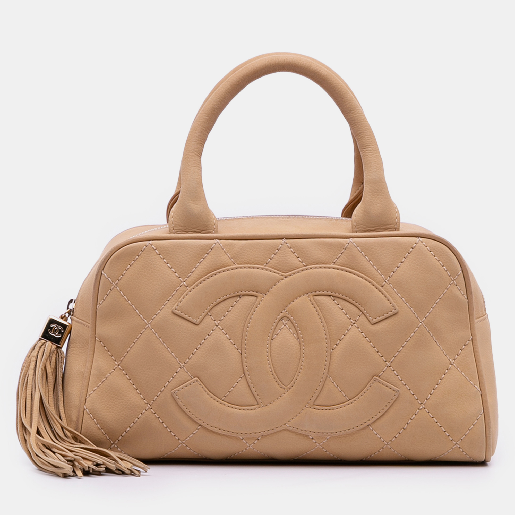 

Chanel Brown CC Quilted Caviar Bowling Bag