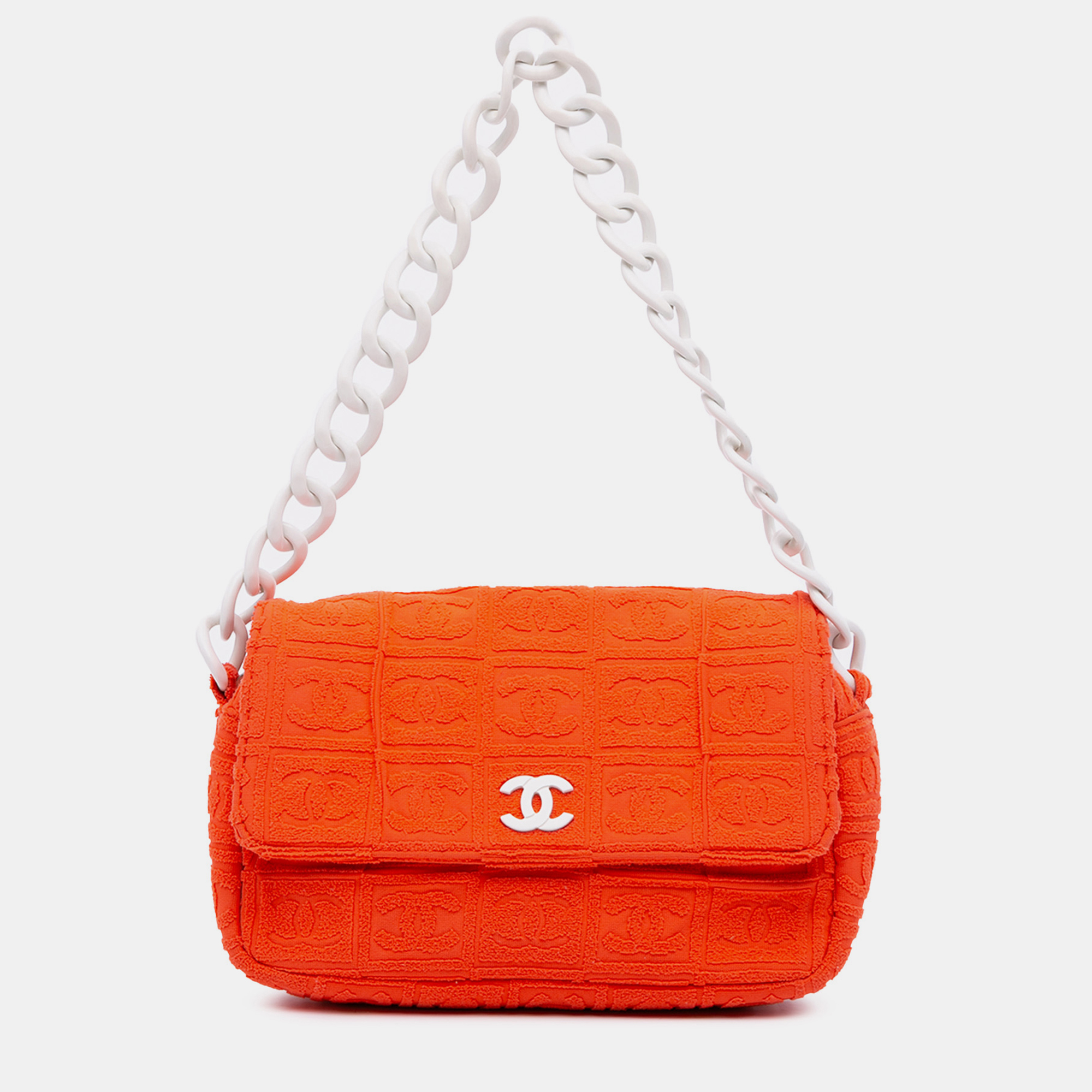 

Chanel Orange Terry Cloth Sport Line Flap