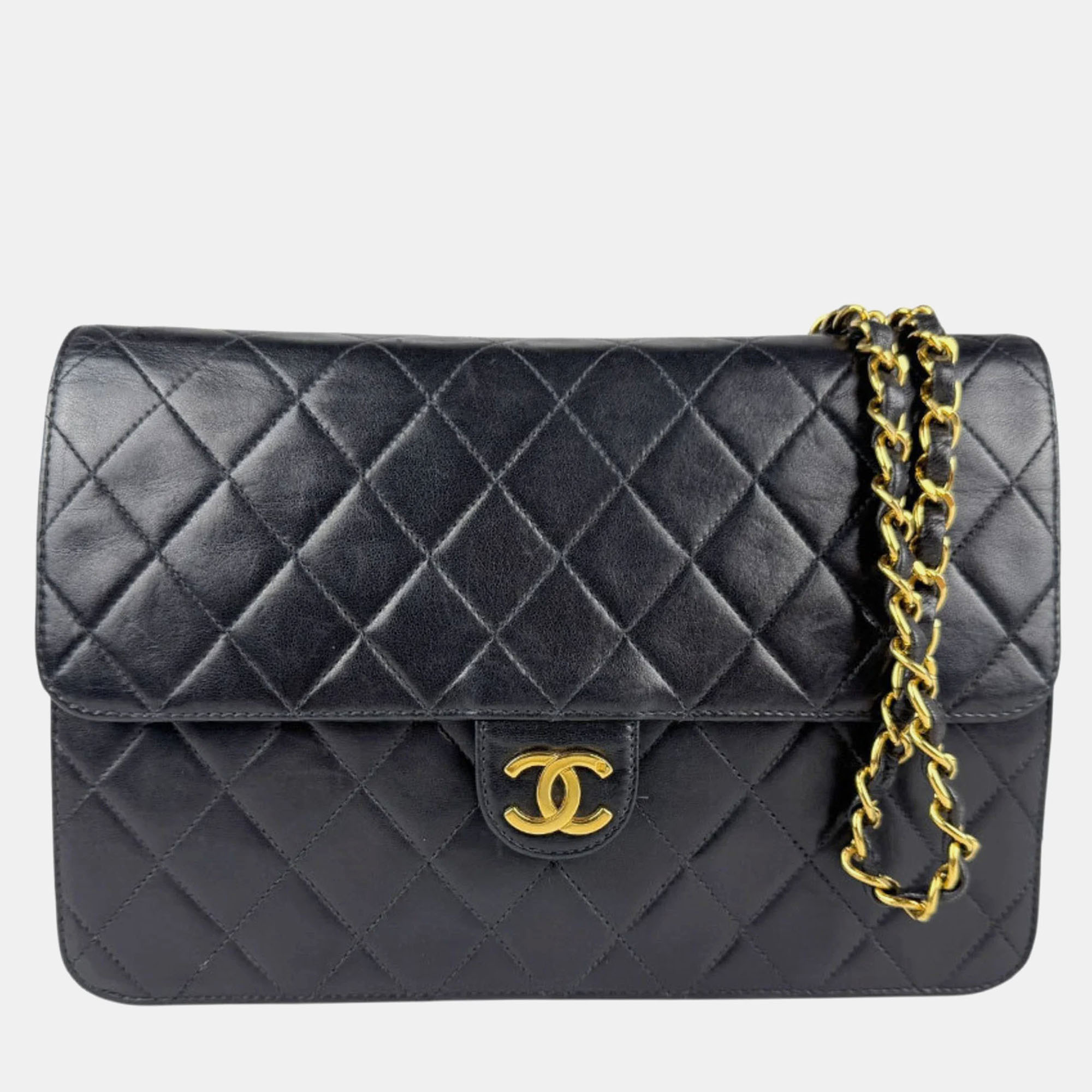 

Chanel Black Lambskin Shoulder Bag
