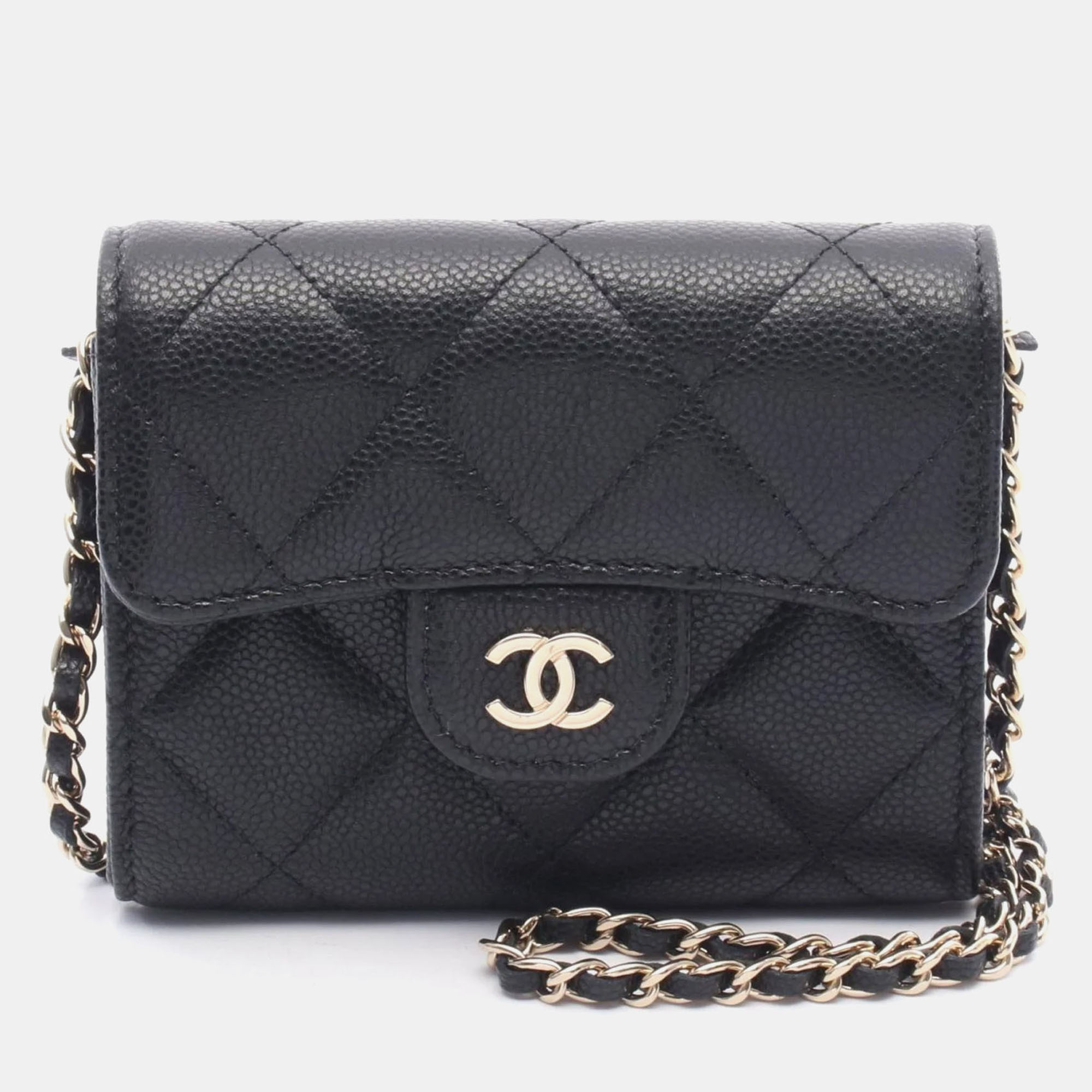 

Chanel Matelasse Shoulder Bag Calfskin Leather Black