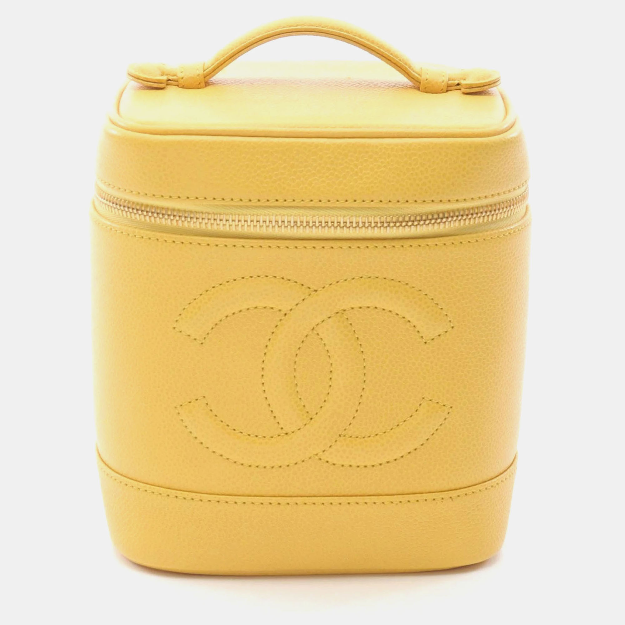 

Chanel Coco Mark Handbag In Grained Calfskin Caviar Yellow