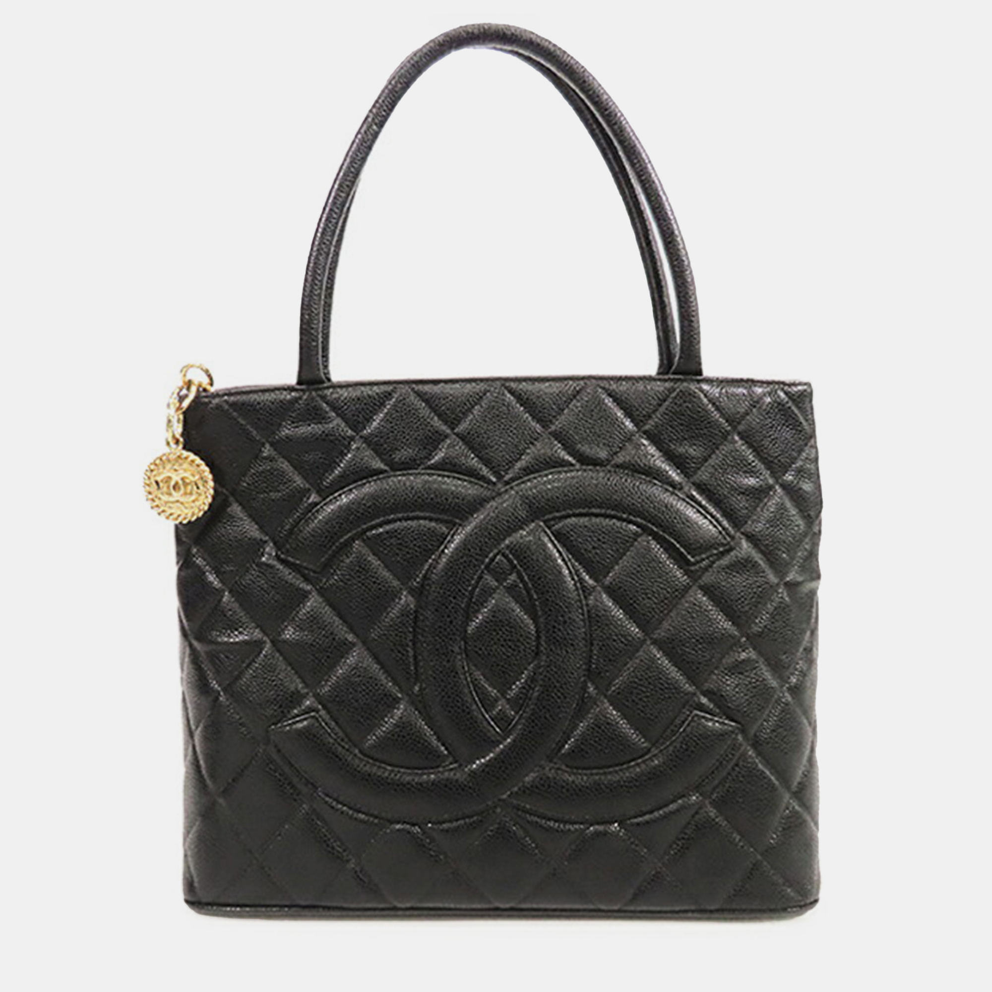Pre-owned Chanel Black Caviar Medallion Tote